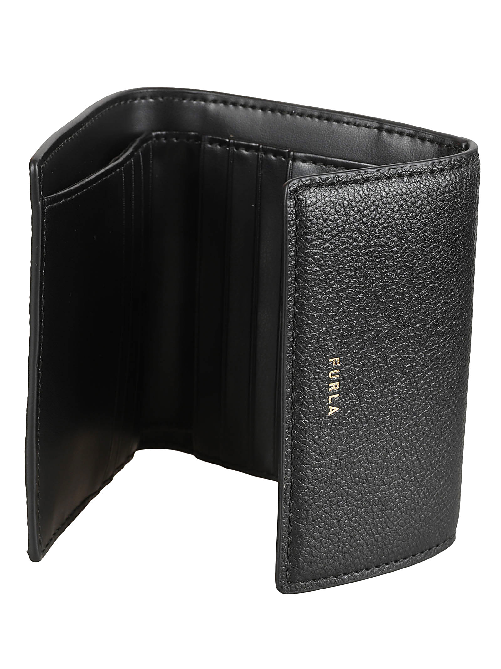 Furla Logo Flap Wallet In Nero