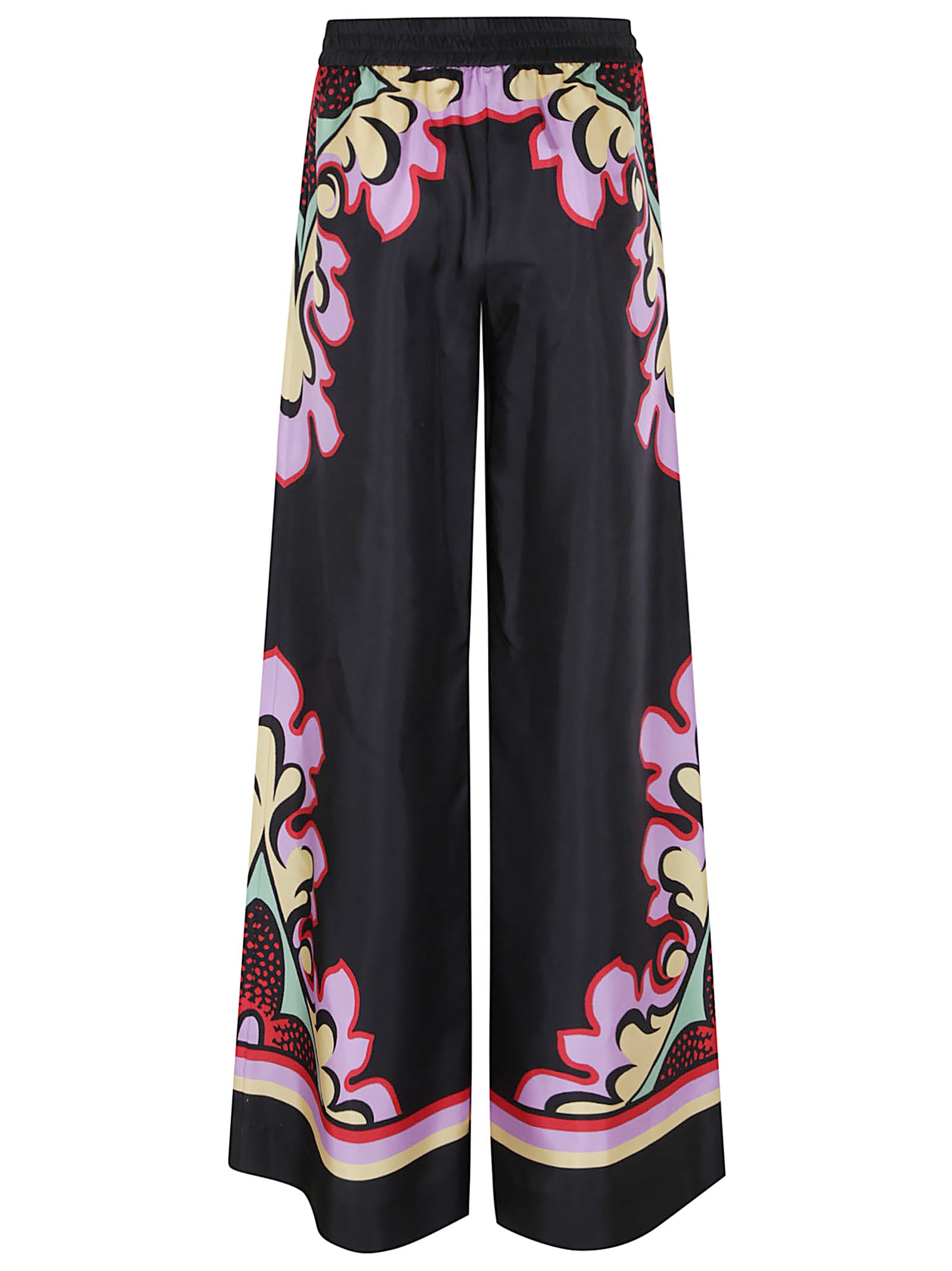 La Doublej La Double J Silk Twill Palazzo Pants With Relaxed Leg Design In Black