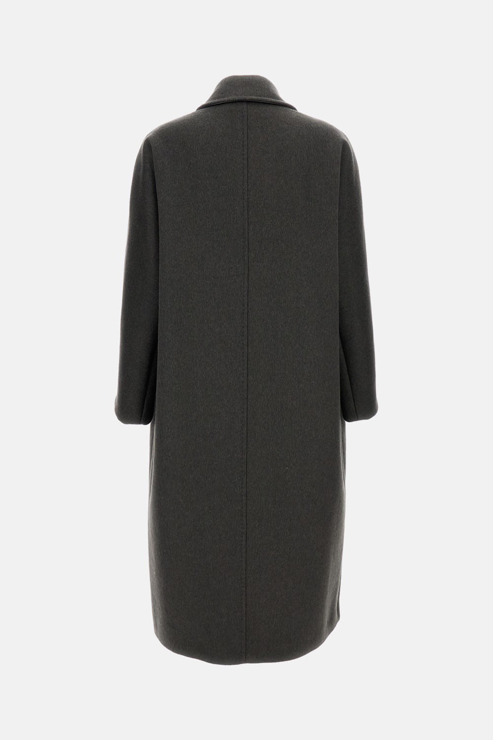 Max Mara Oversized Wool Cashmere Coat With Lapel Collar In Gray