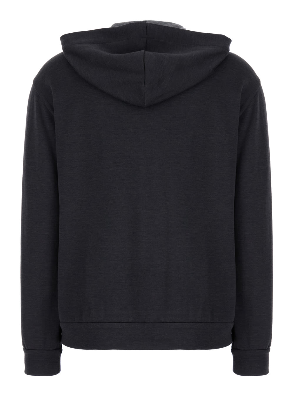 Shop Brunello Cucinelli Grey Hoodie With Zip Closure In Cotton And Silk Blend Woman