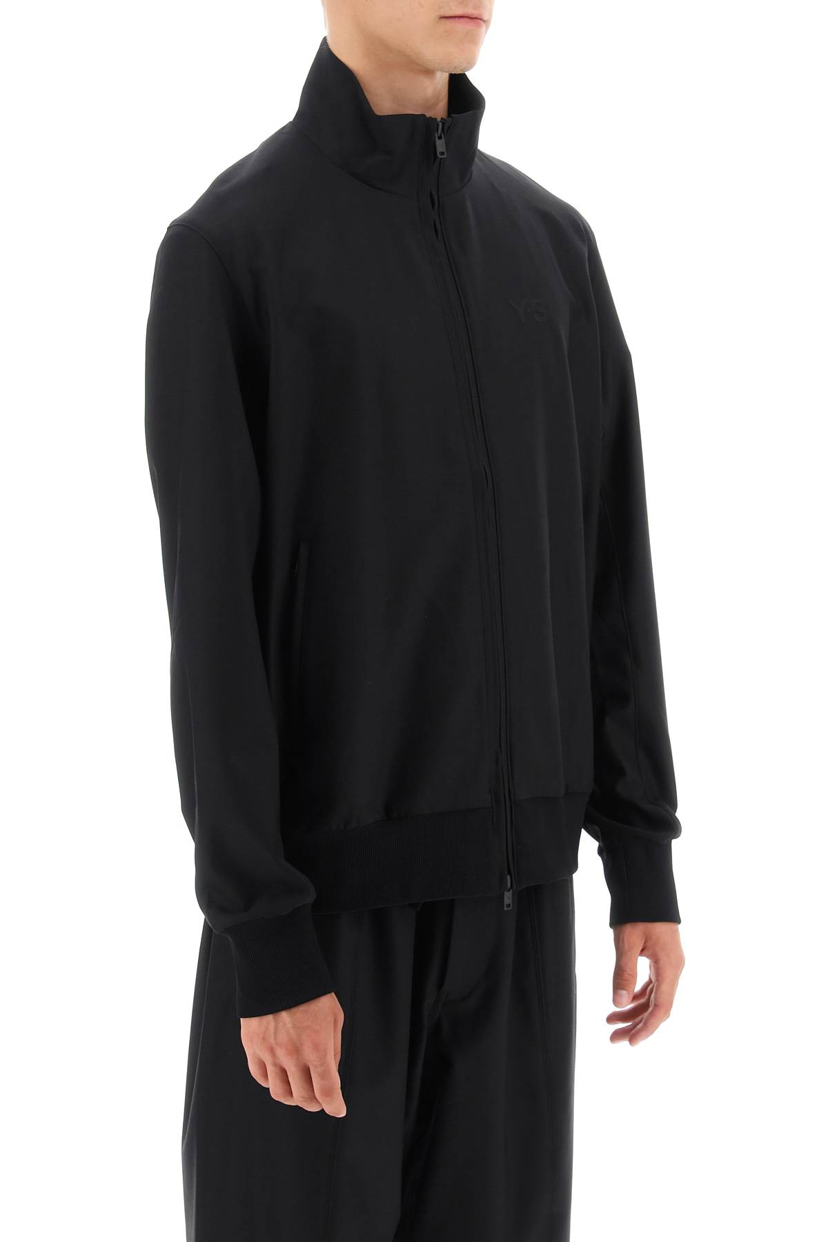 Shop Y-3 Zip-up Track Sweatshirt Fleece In Black