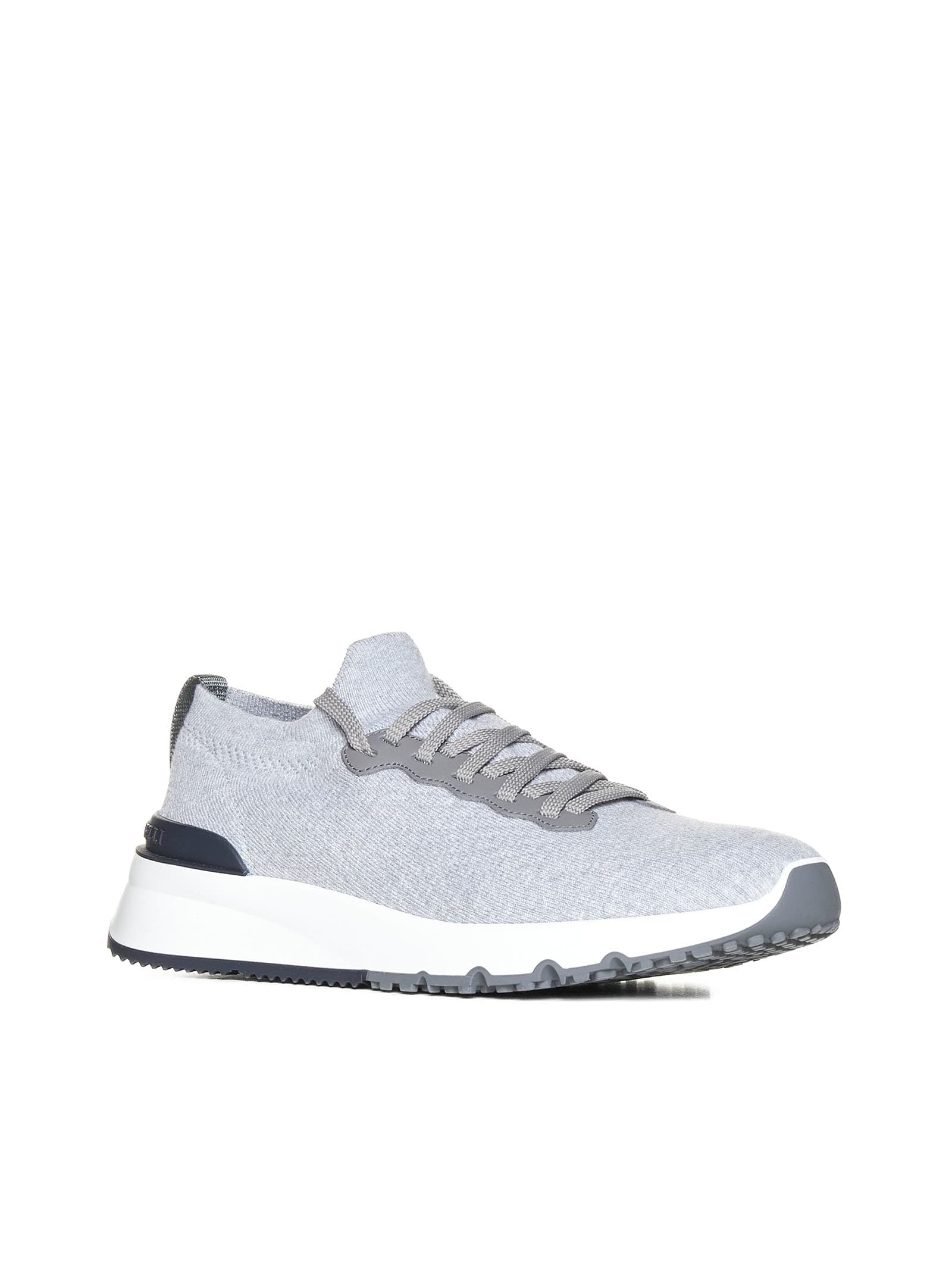 Brunello Cucinelli Sneakers In Silver/fumo