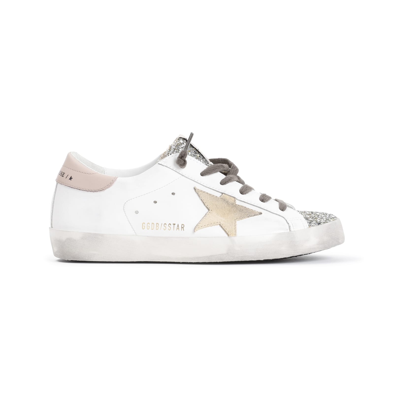 Shop Golden Goose Superstar Sneakers In White Platinum Yellow Pink