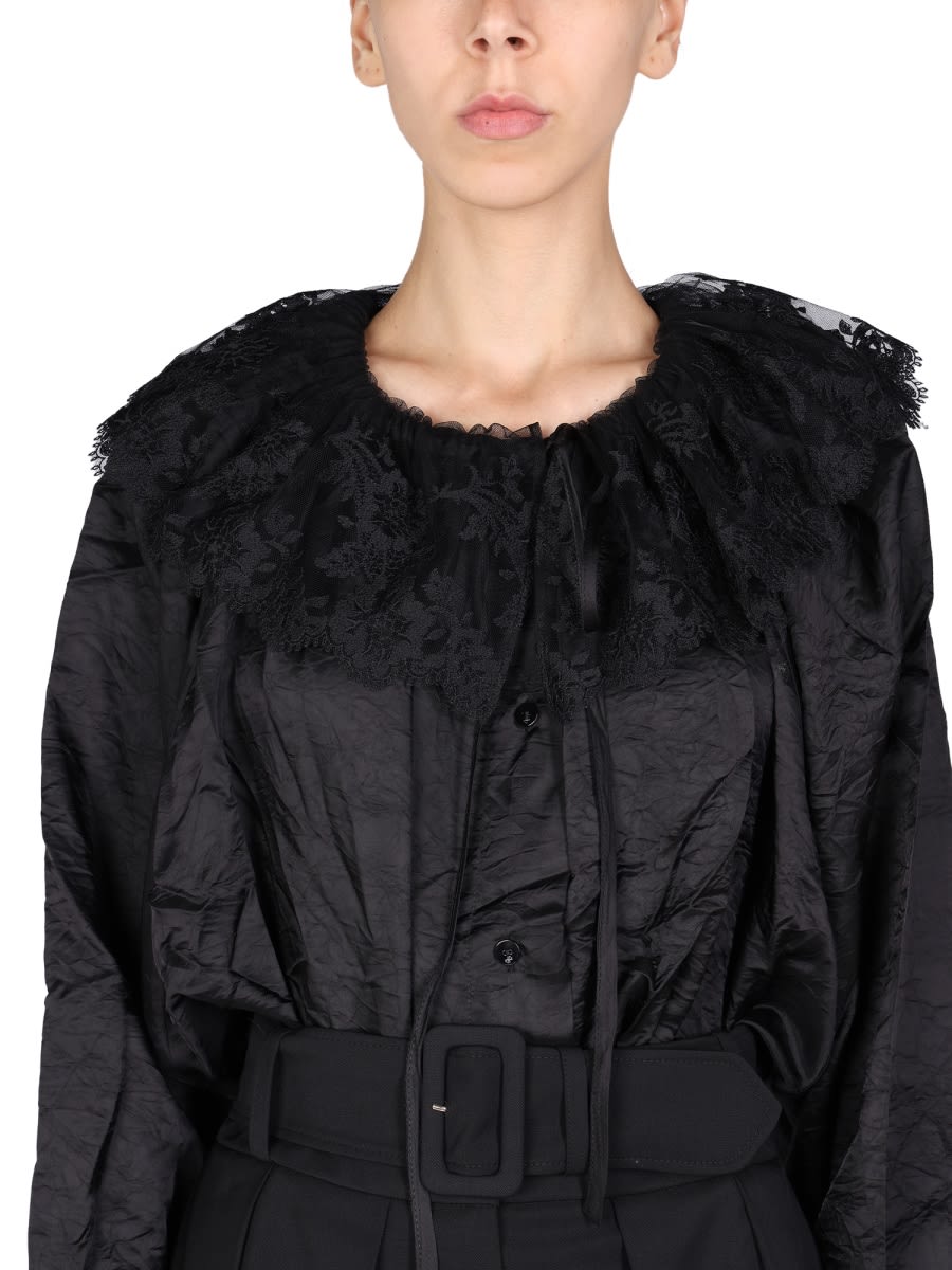 Shop Patou Embroidery Blouse In Black