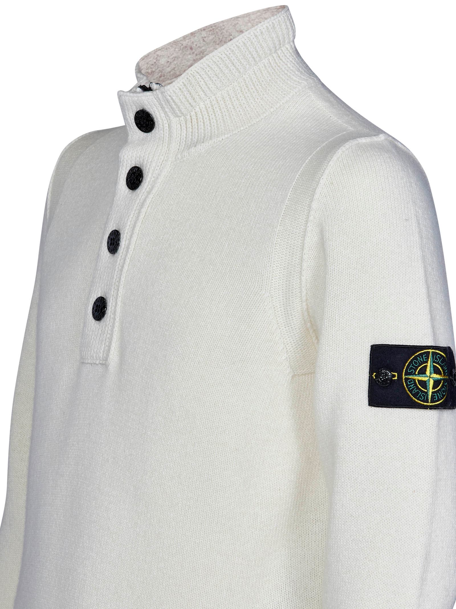 Shop Stone Island Sweater In White