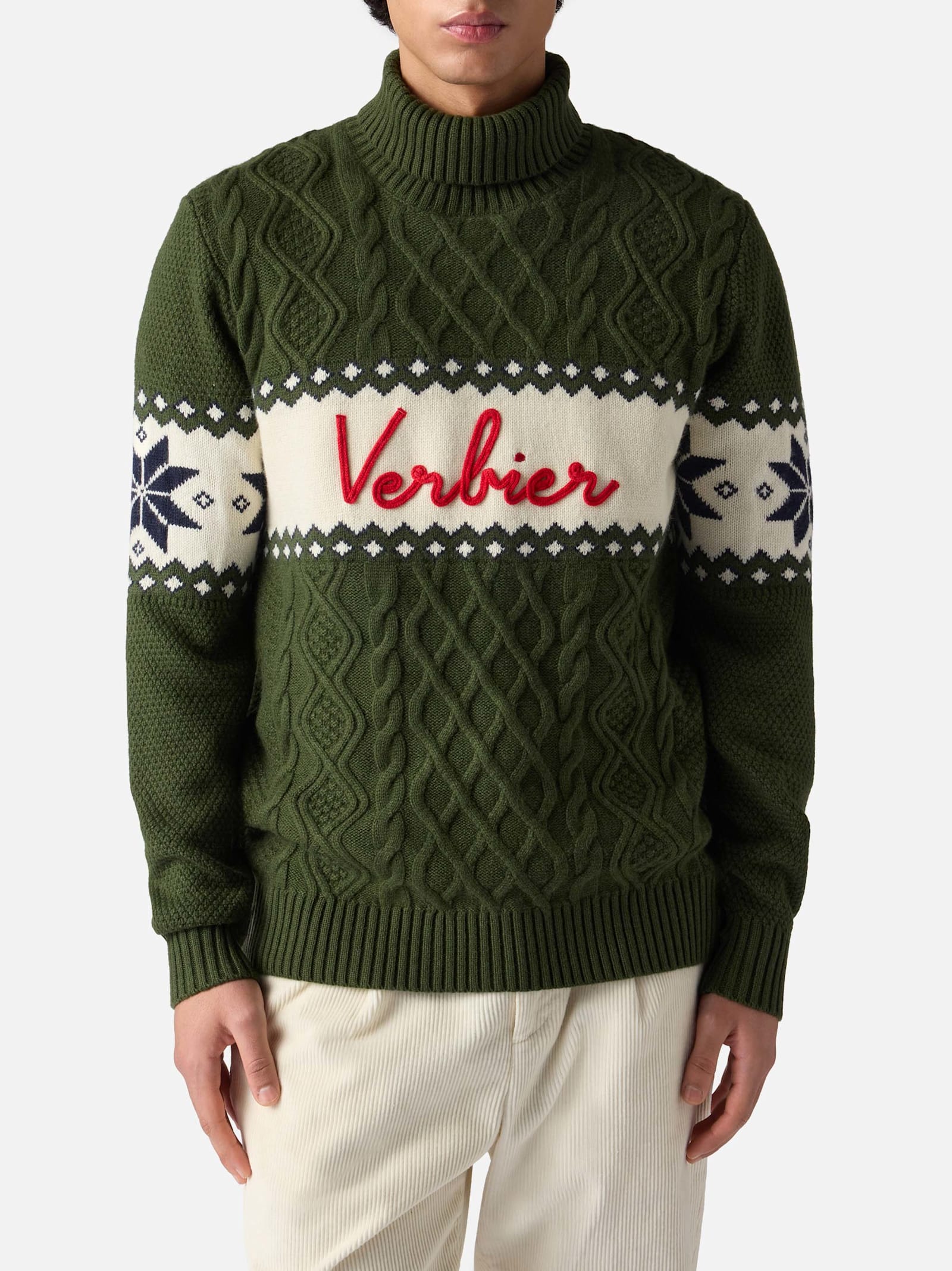 MC2 Saint Barth Half-turtleneck Sweater With Verbier Lettering
