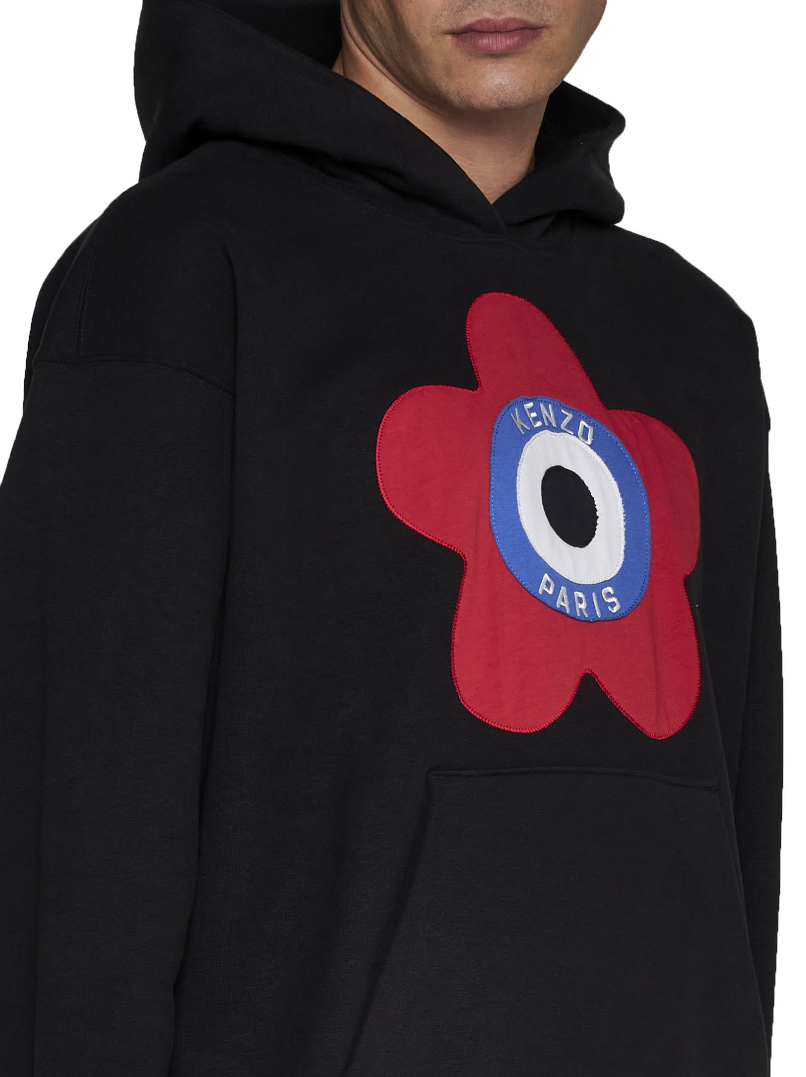 Kenzo Oversized Black Sweatshirt With Target Print In Black