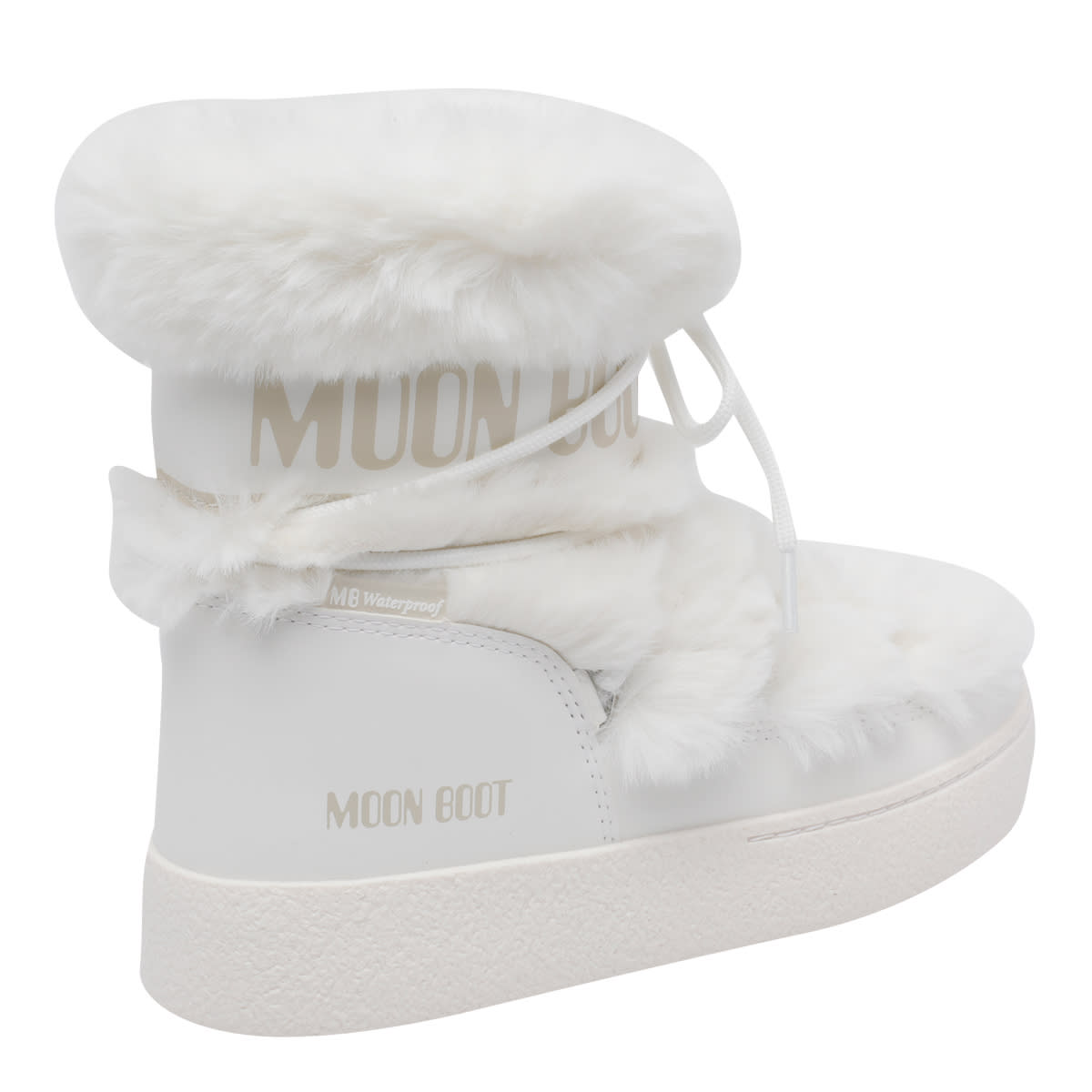 Moon Boot Ltrack Tube Faux Fur Booties In White