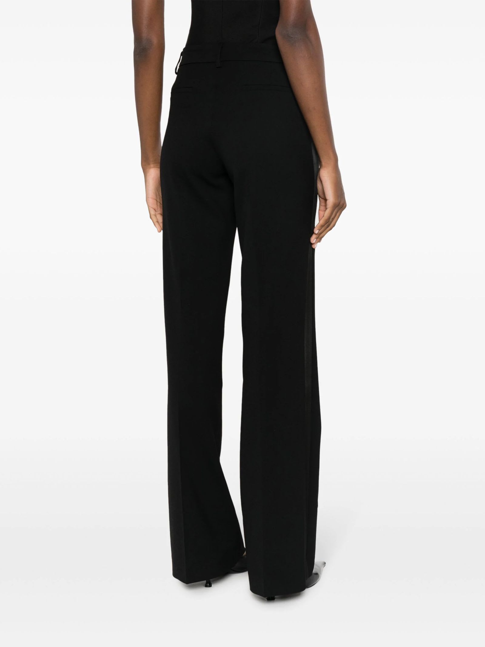 Shop P.a.r.o.s.h Black Virgin Wool Blend Tailored Trousers