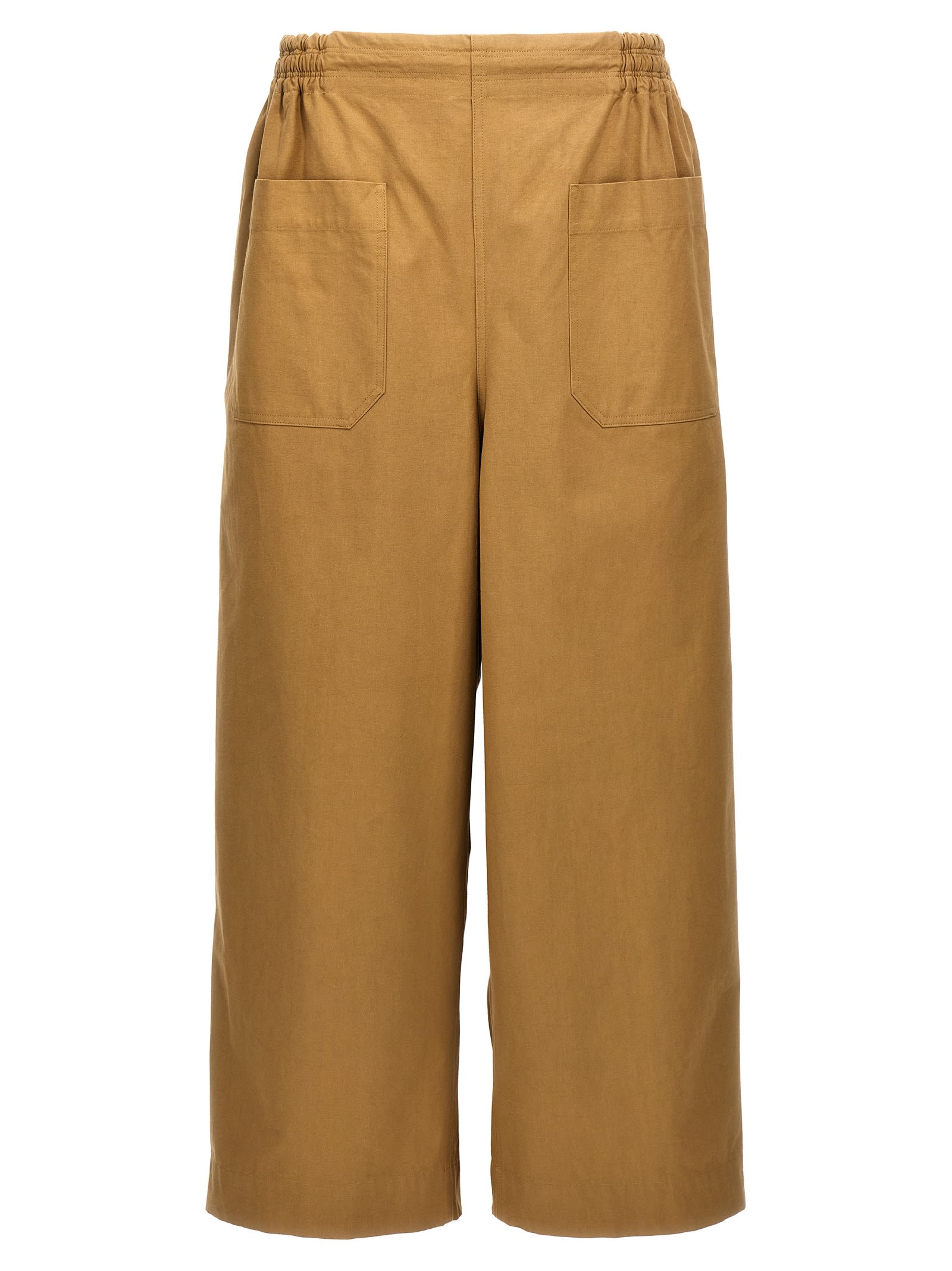Shop Hed Mayner Cotton Trousers In Beige