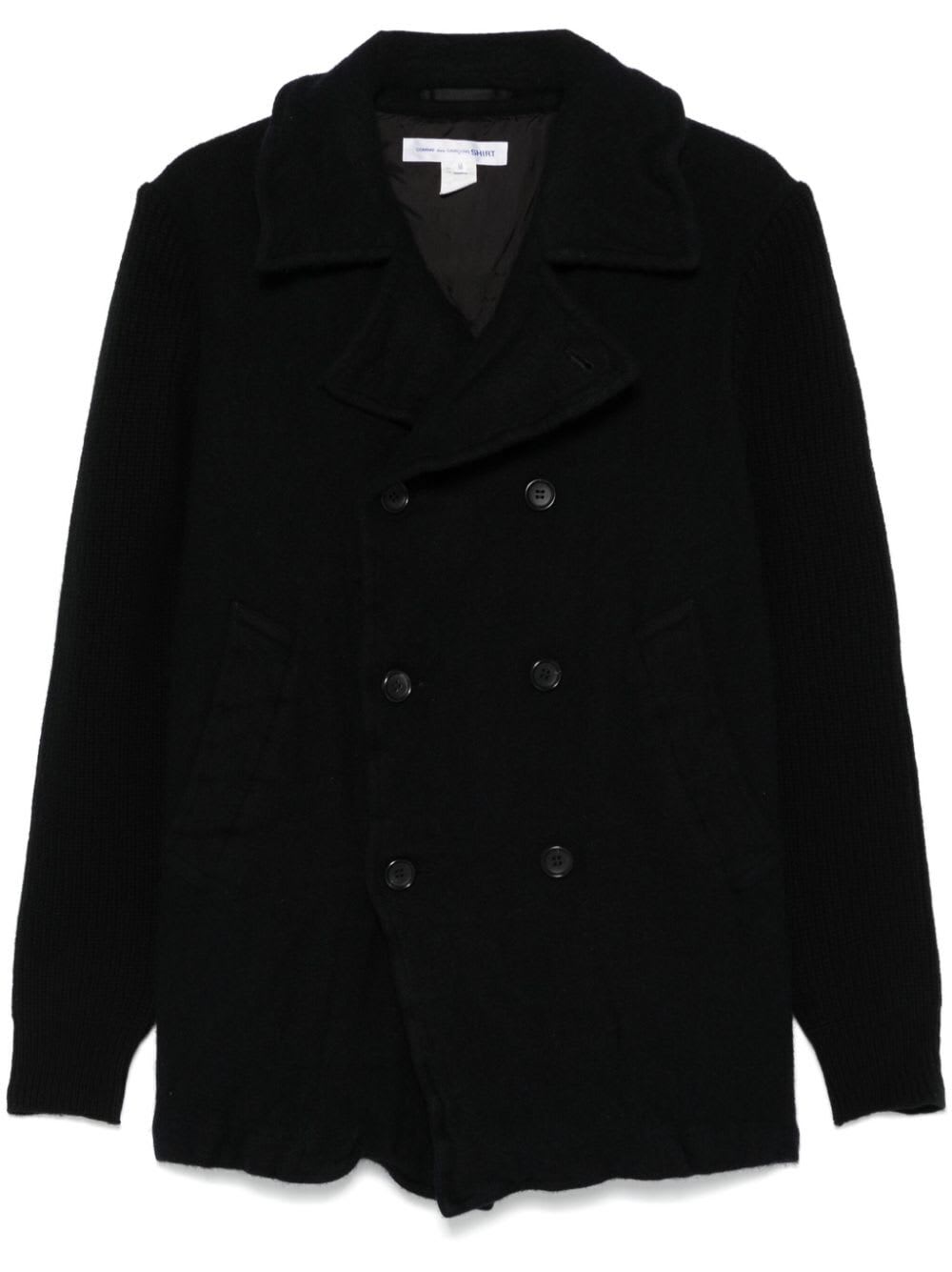 Shop Comme Des Garçons Shirt Mens Coat Woven In Navy