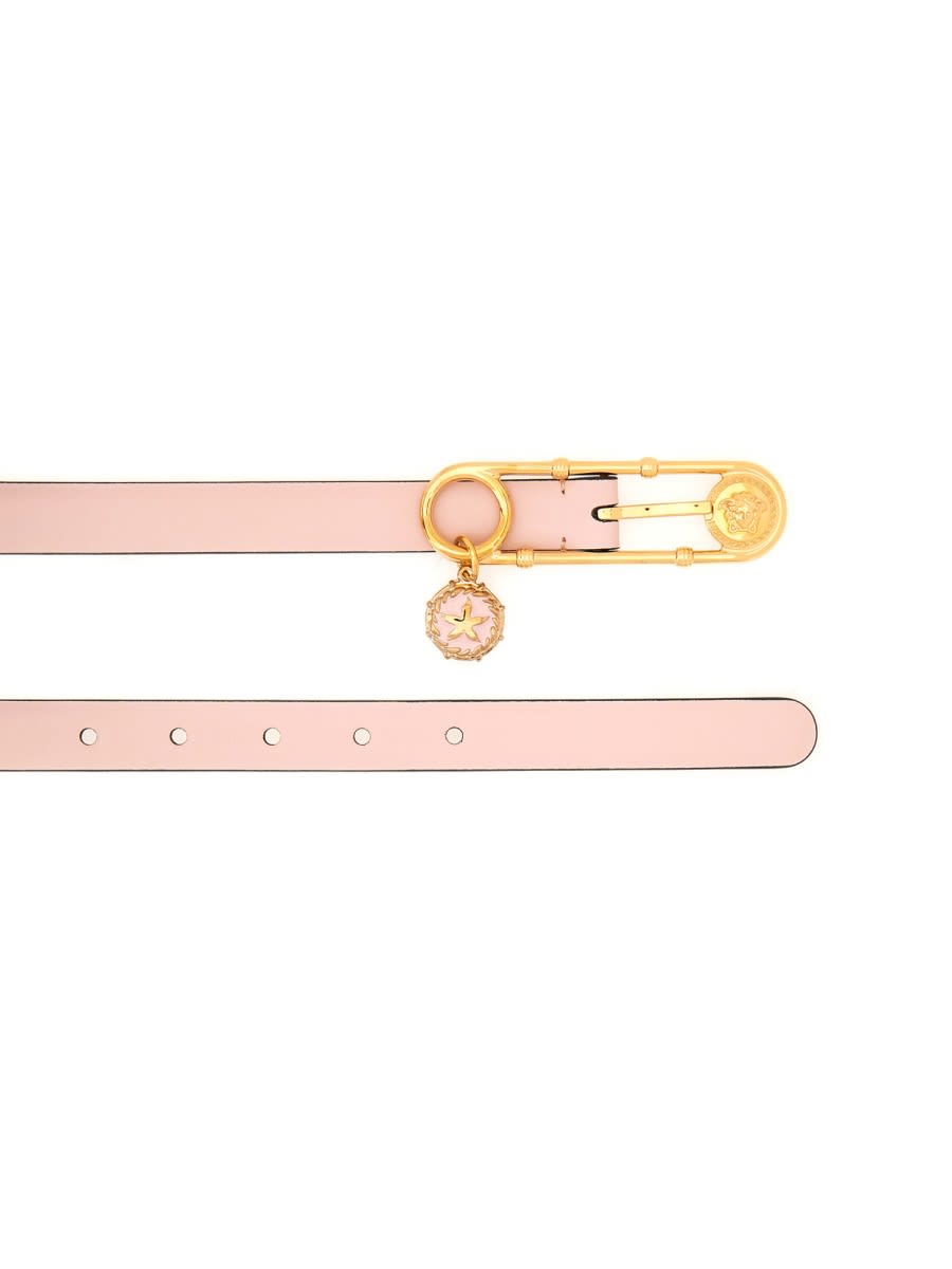 Shop Versace Safety Pin Belt In Pink