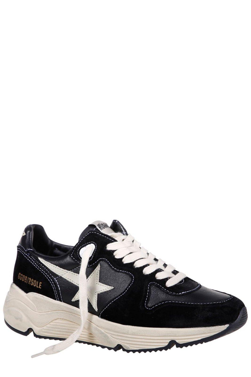 Golden Goose Running Sole Nappa Upper And Heel Leather Star In Black