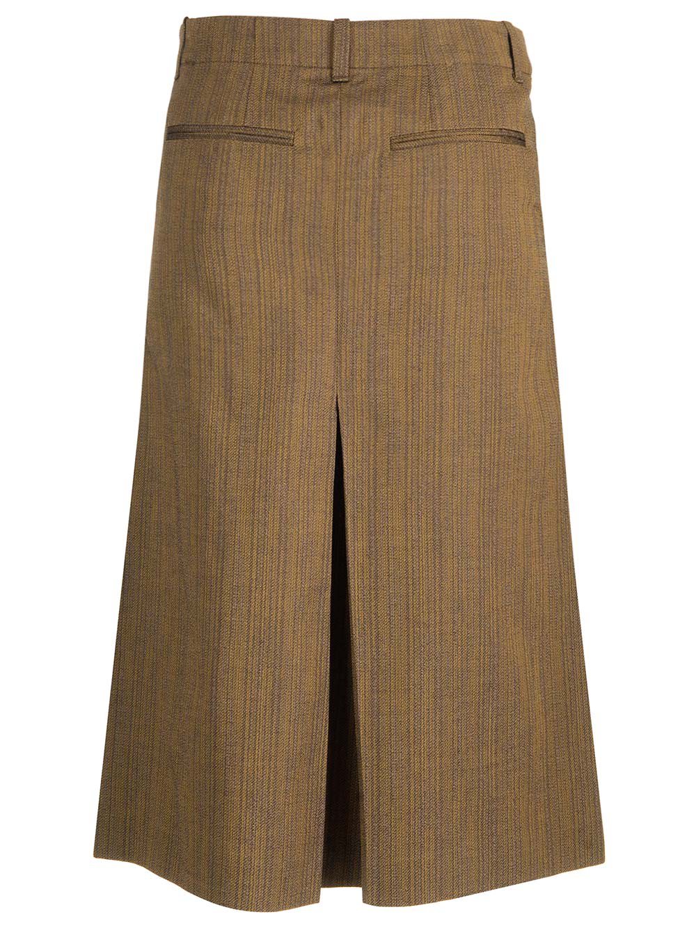 Shop Dries Van Noten Shantung Midi Skirt In Yellow