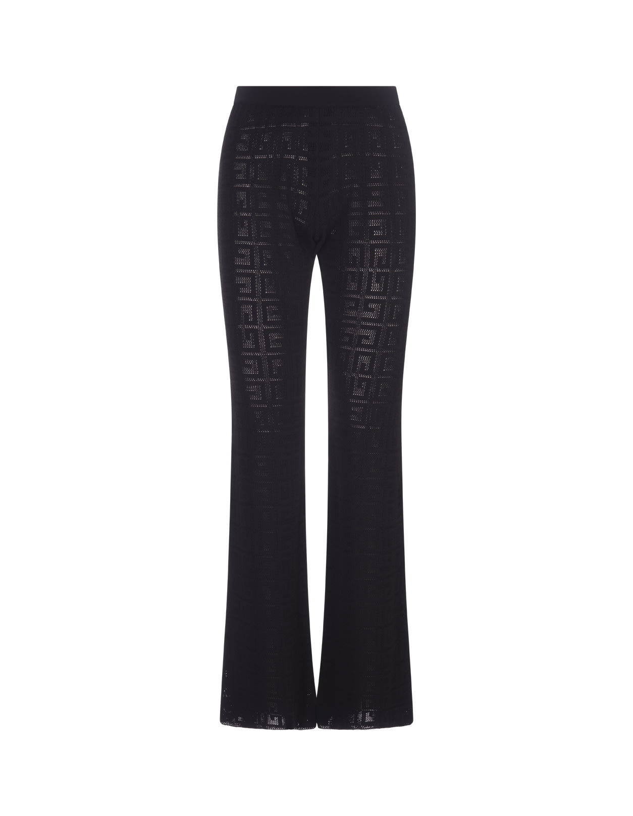 GIVENCHY 4G JACQUARD FLARED TROUSERS IN BLACK