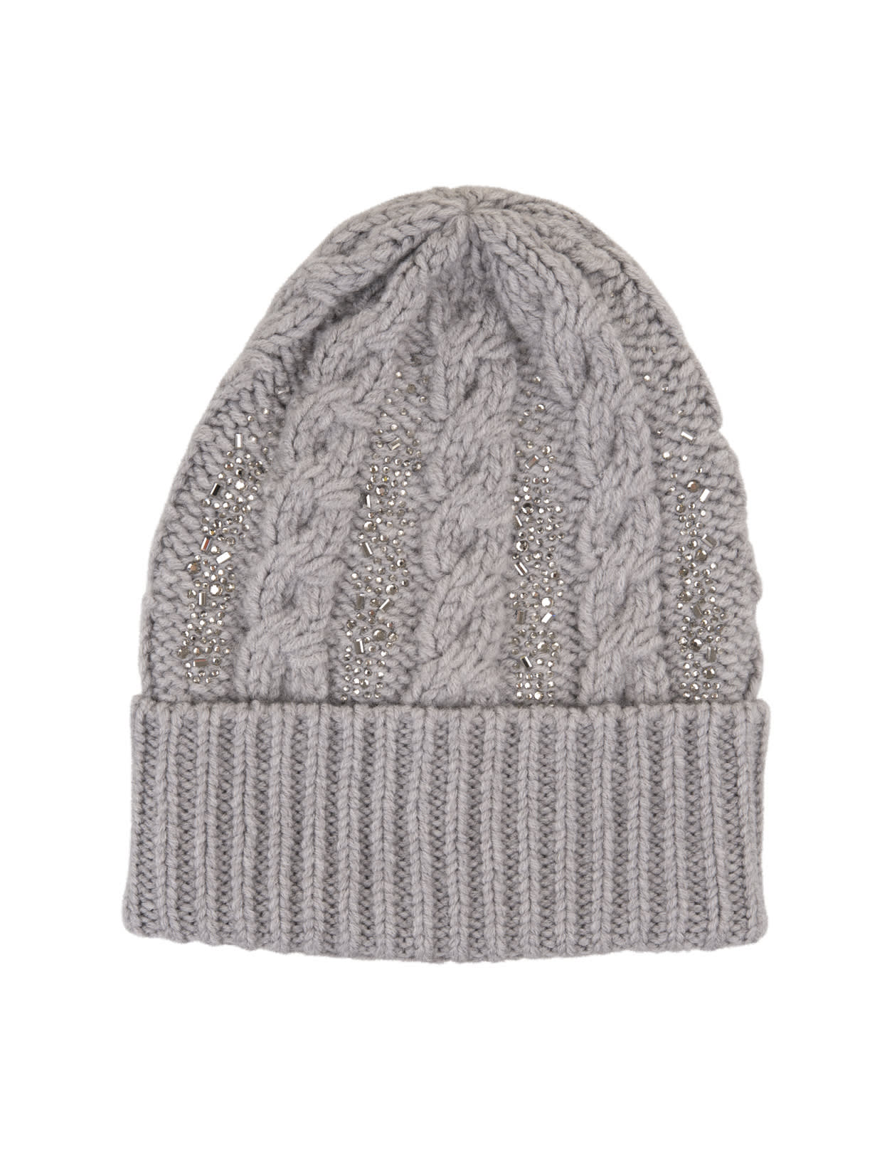 Shop Ermanno Scervino Grey Hat With Braids And Crystals