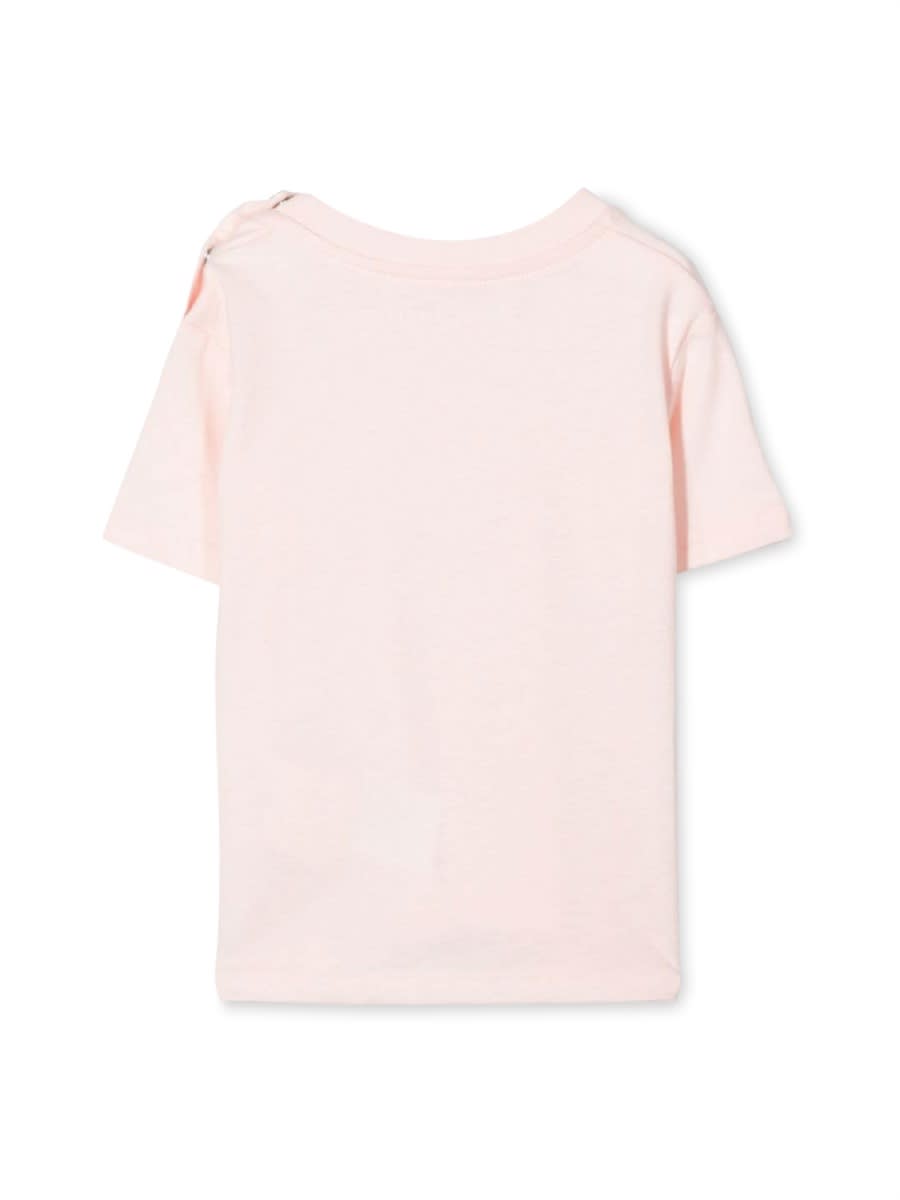 Shop Palm Angels Curved Logo T-shirt In Pink