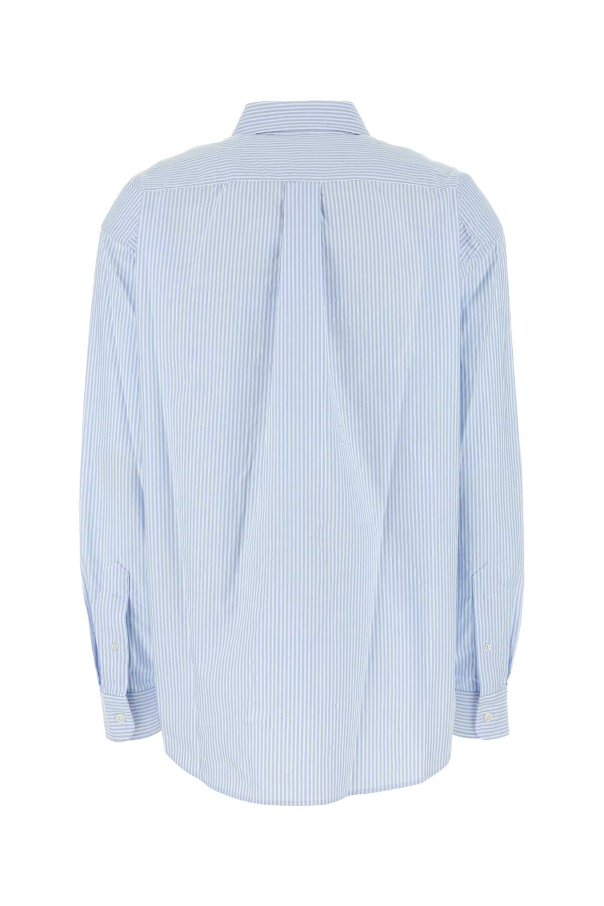 Alexander Wang T T By Alexander Wang Cotton Oxford Oversize Shirt In Oxfordbluewhite