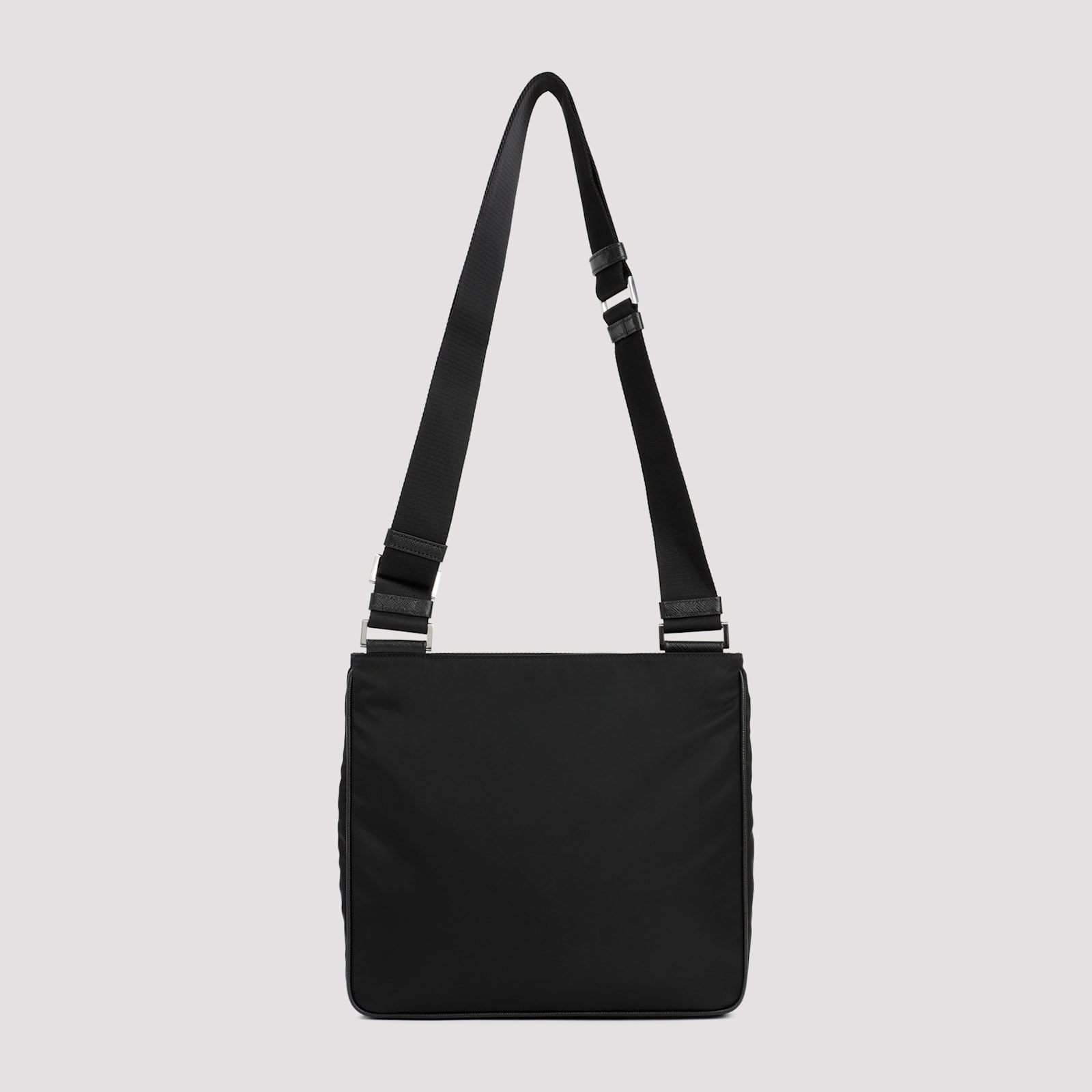 Prada Men's Re-nylon And Saffiano Shoulder Bag In Black