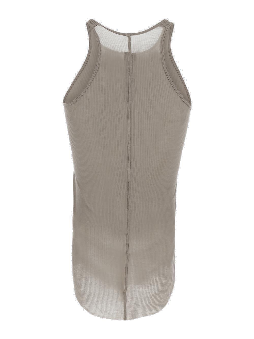 Shop Rick Owens Sleevelss Ribbed Tank Top In Light Grey