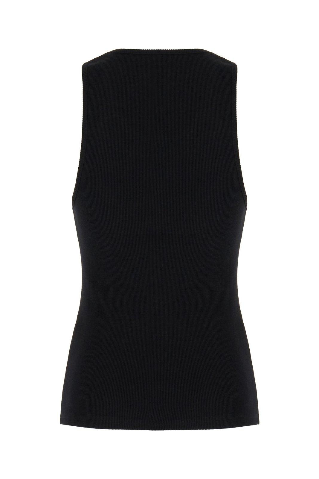 Shop Jw Anderson Anchor Logo Embroidered Tank Top In Black