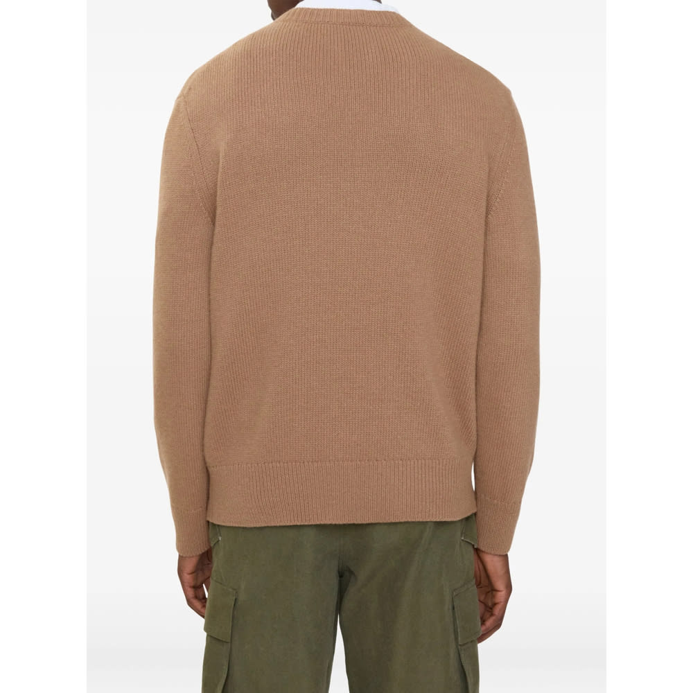 Burberry Wool And Cashmere Pullover With Ekd In Brown