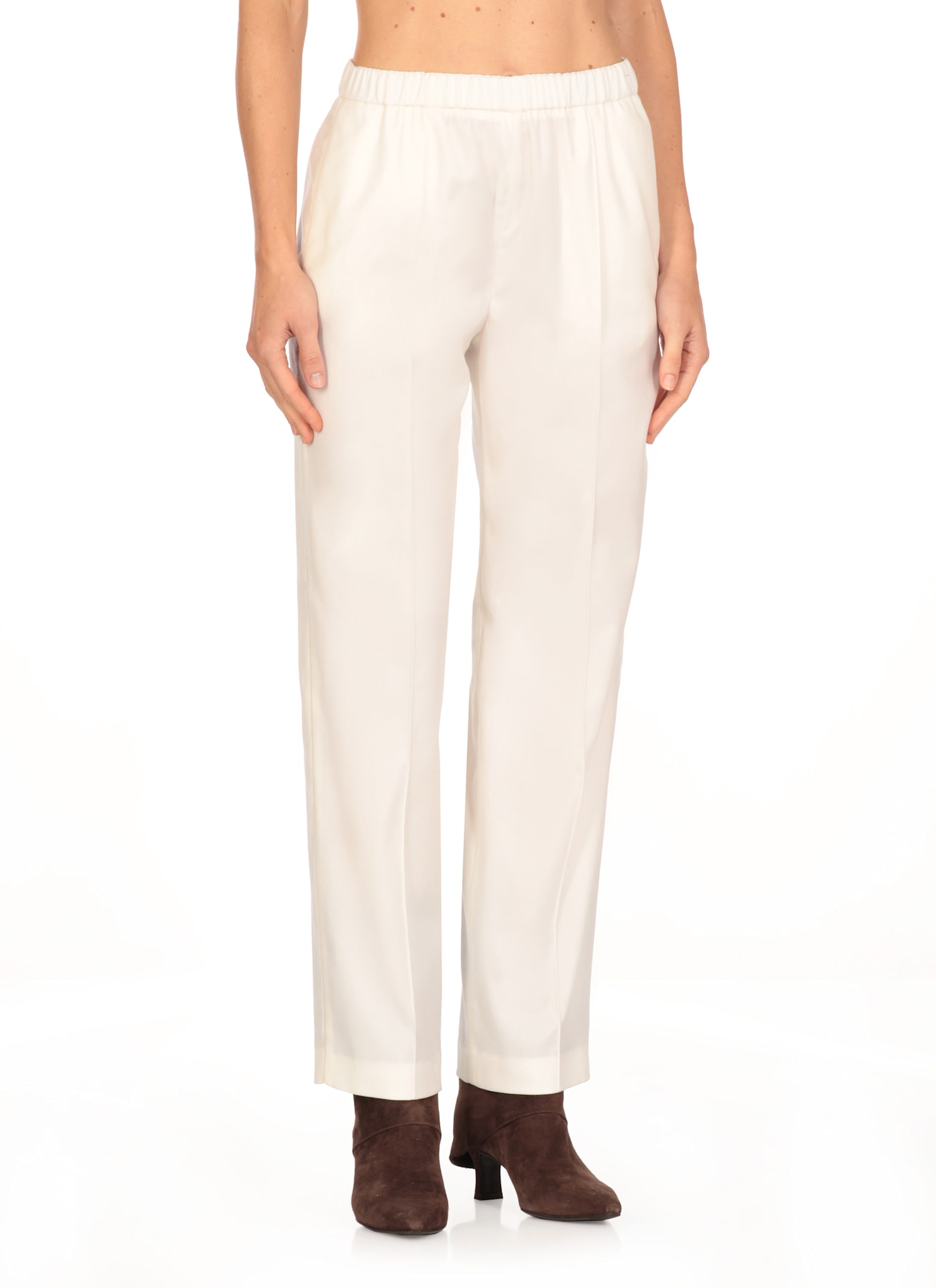 Shop Fabiana Filippi Virgin Wool Pants In White