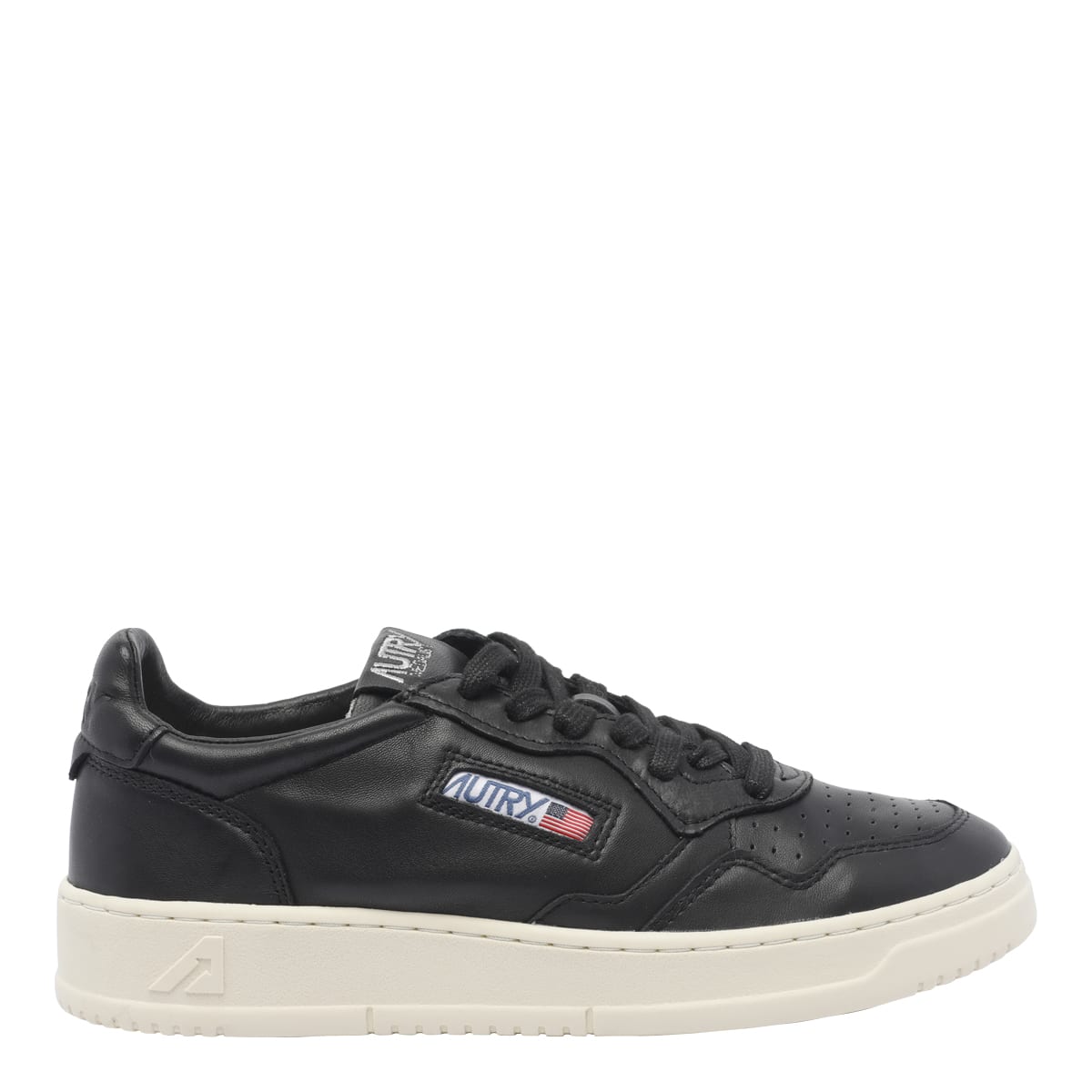 Autry Low-top Nappa Leather Sneakers With Rounded Toe In Black