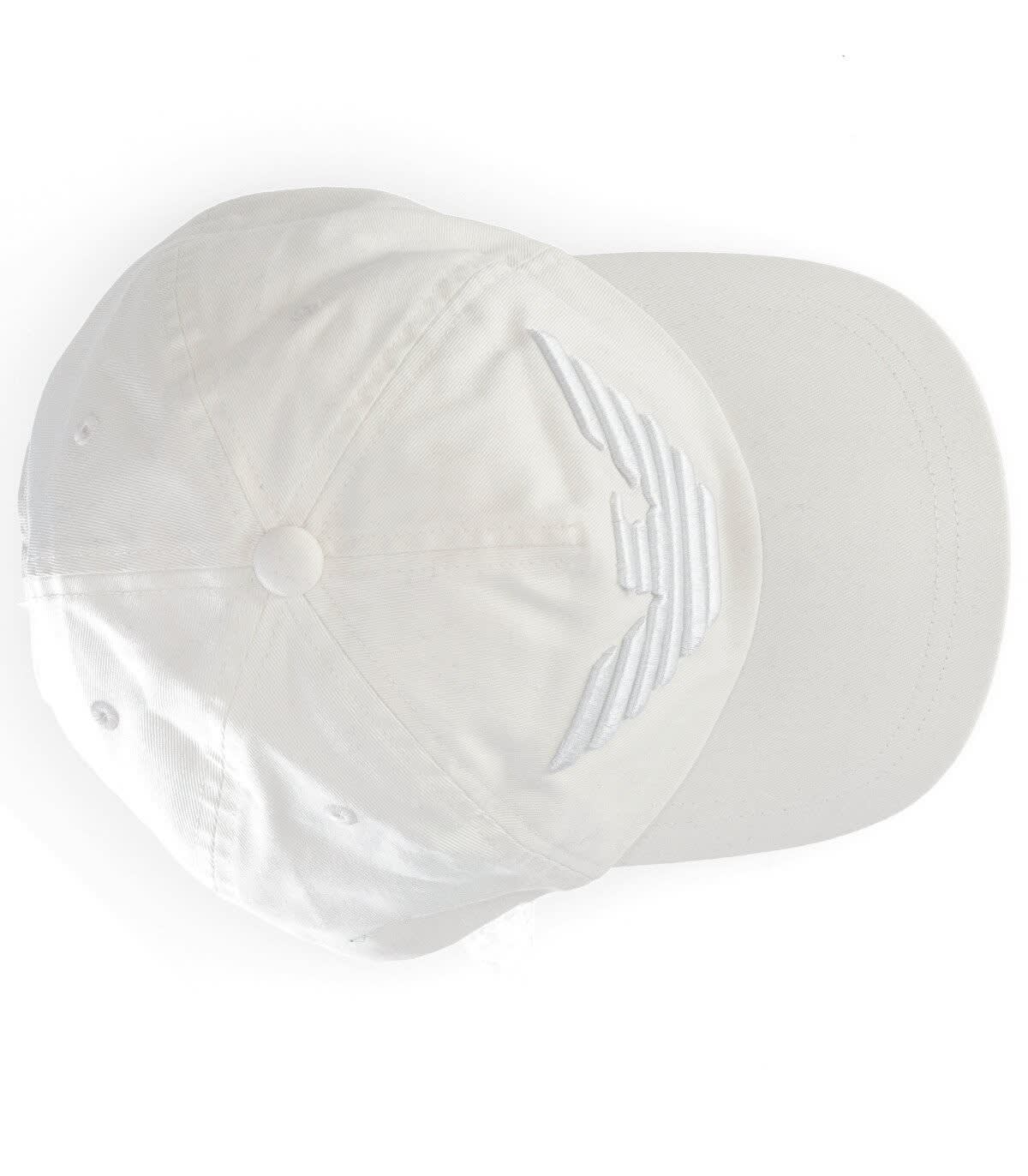 Emporio Armani Logo Embroidered Cotton Baseball Cap In White