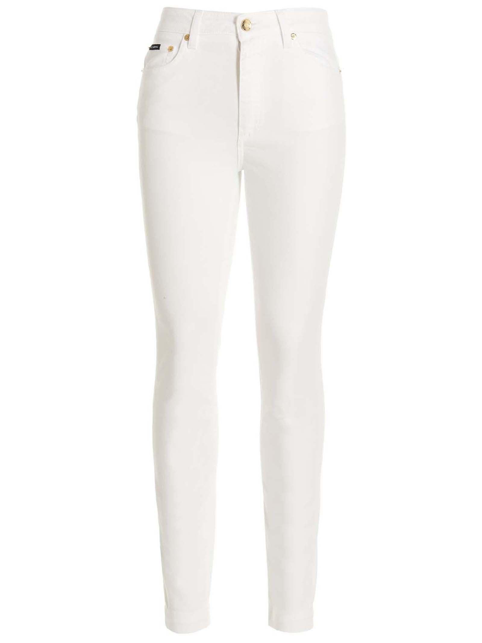 Shop Dolce & Gabbana 5-pocket Jeans In Bianco