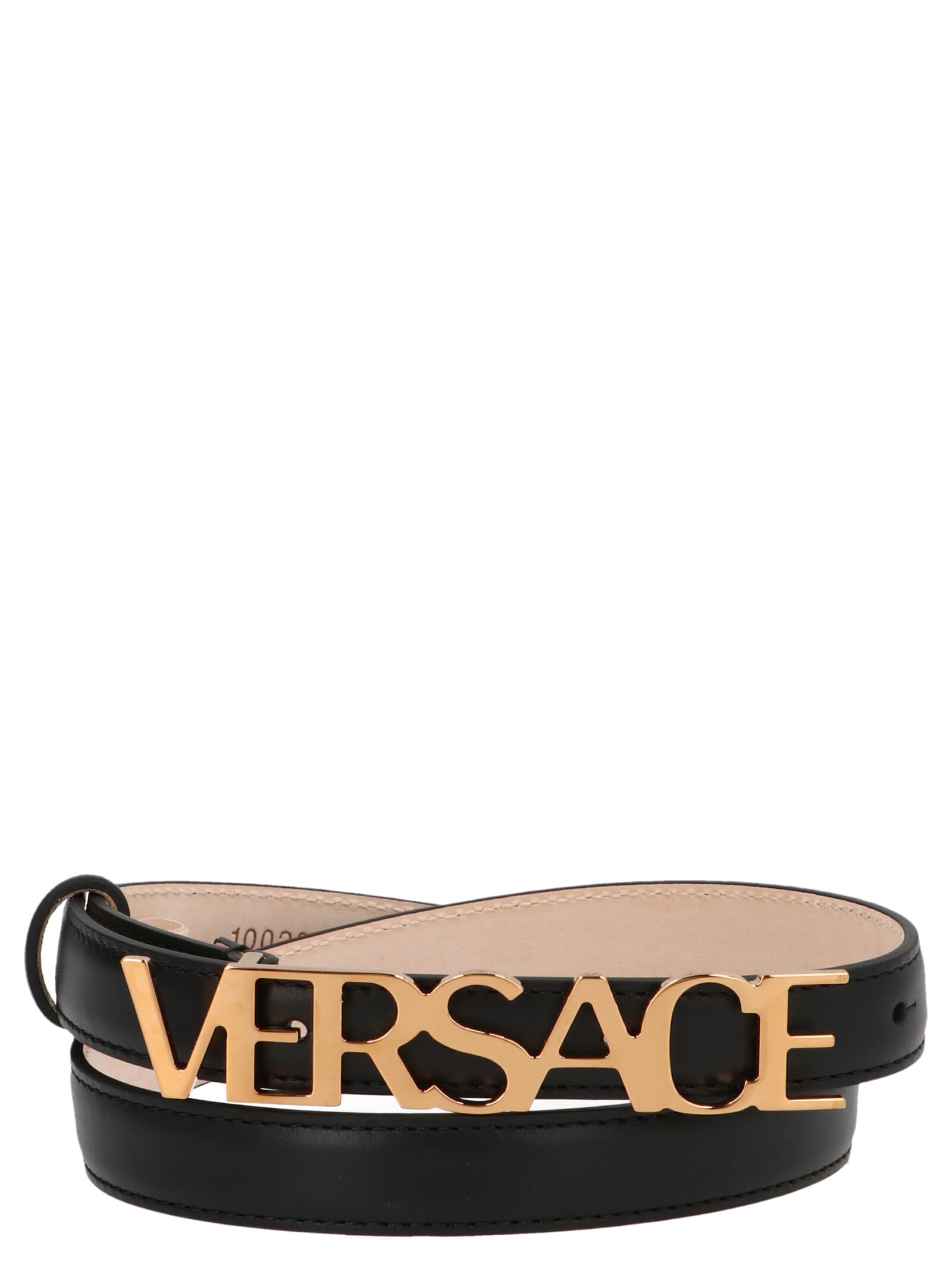Versace Typography Buckle Belt