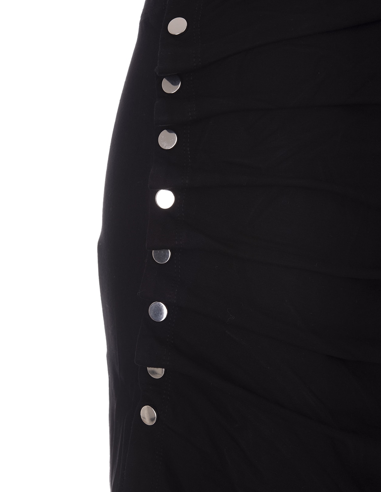 Shop Rabanne Black Stretch Jersey Pleated Mini Skirt In Nero