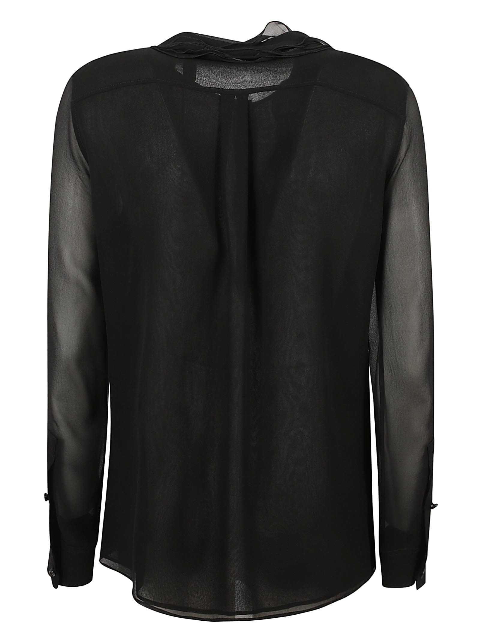 Burberry Lightweight Black Shirt With Sheer Design In Black