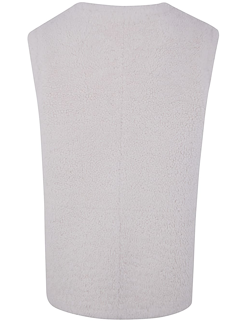 Shop Yves Salomon Gilet 60cm Agneau Merinos Frise In Meringue