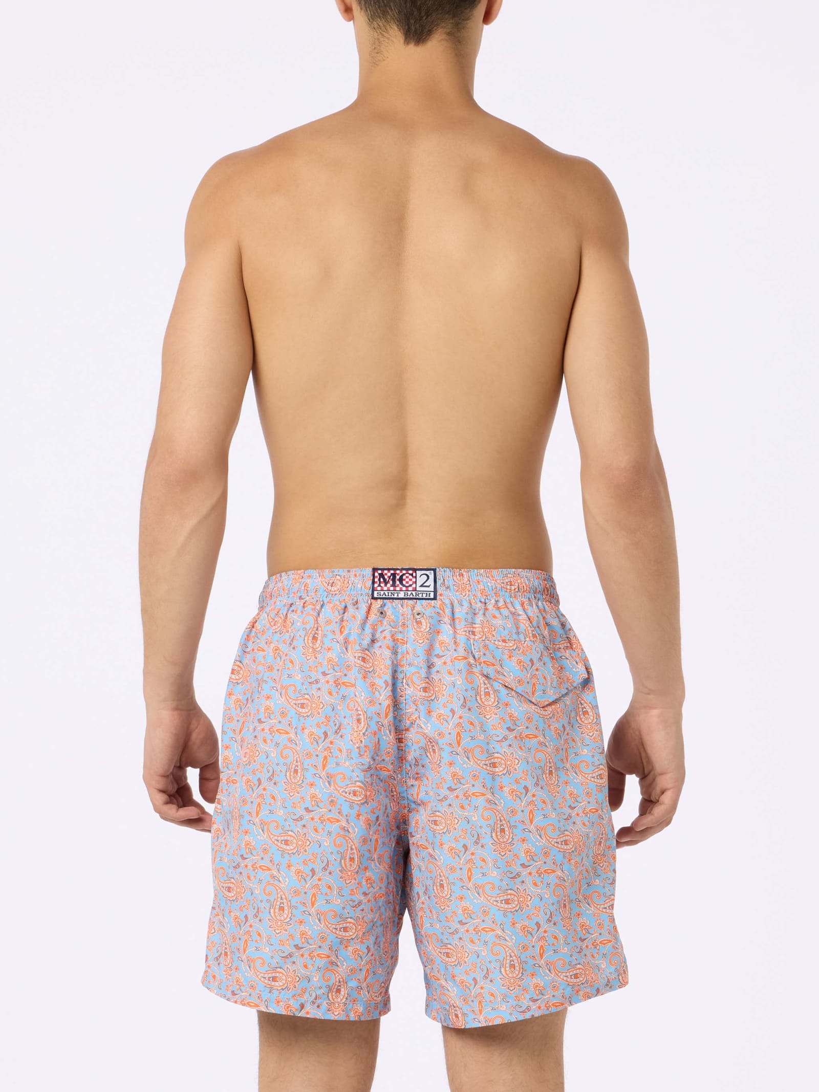 Mc2 Saint Barth Flower Swimshort In Sky