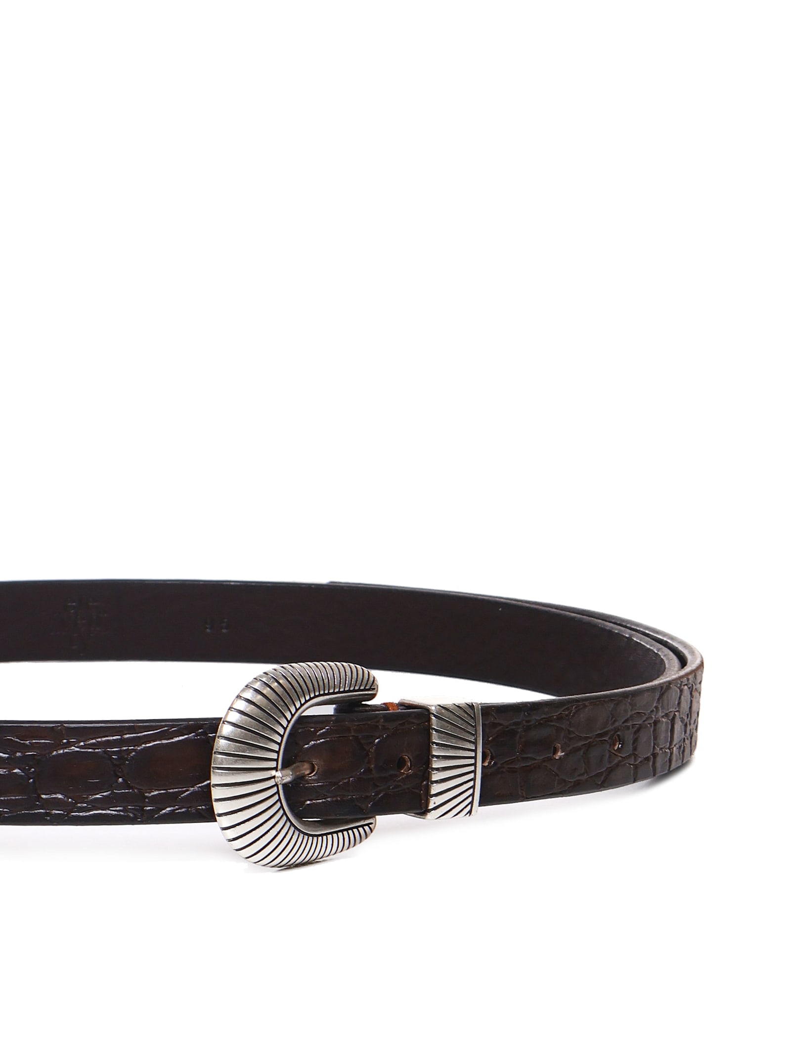 Shop Eleventy Woven Calfskin Belt In Brown