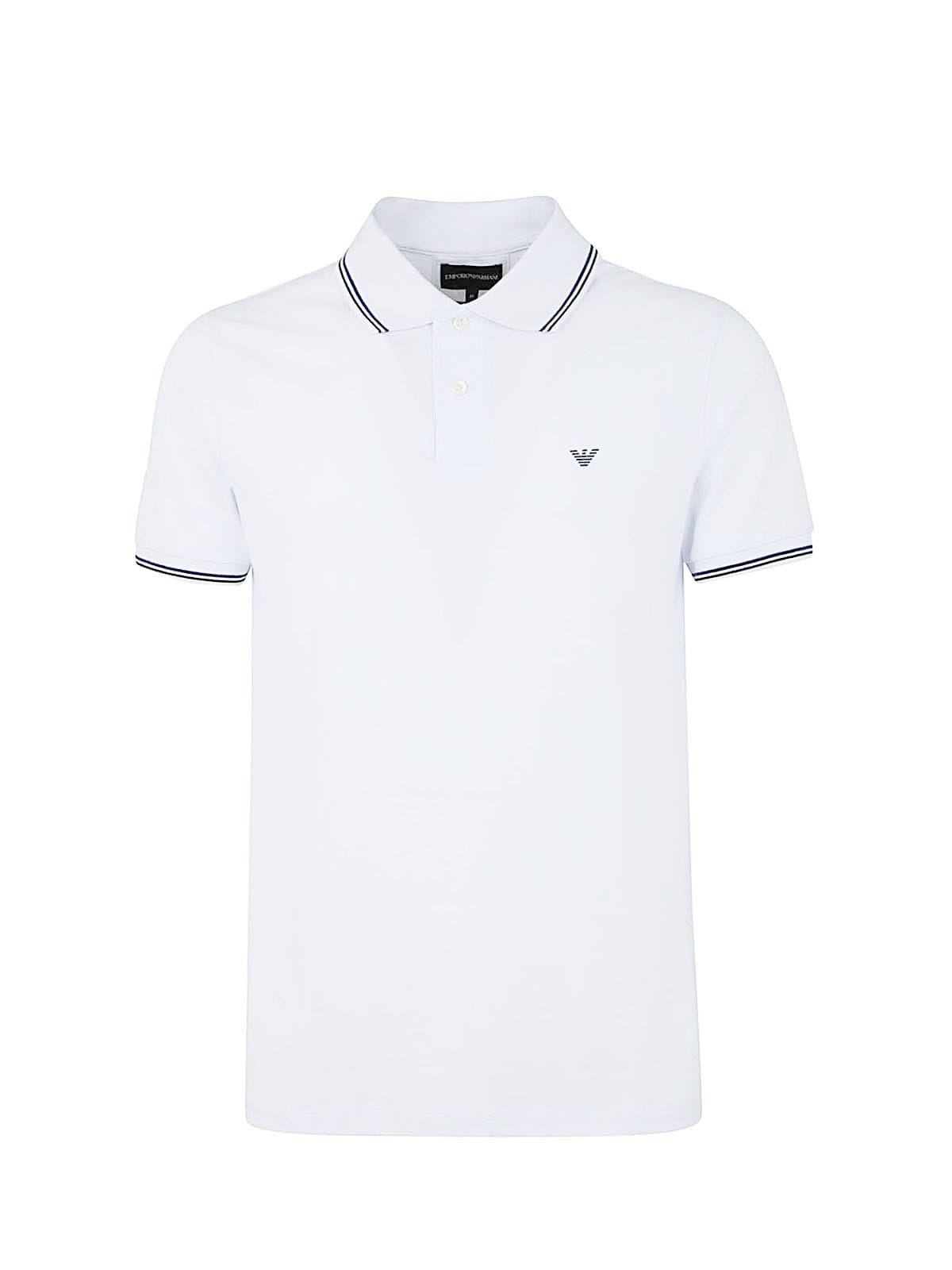Shop Emporio Armani Polo Shirt In Optic White