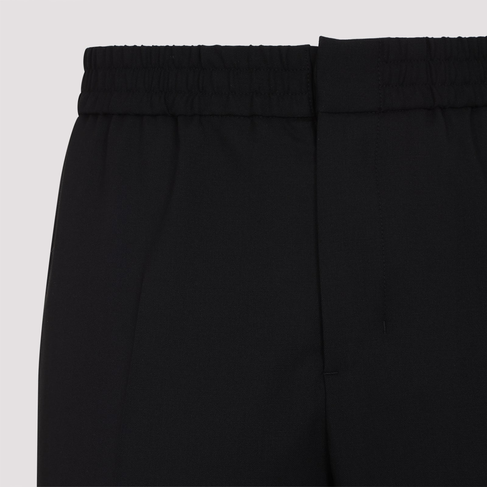 Ami Alexandre Mattiussi Wool Wide-leg Pant Cropped Length In Black