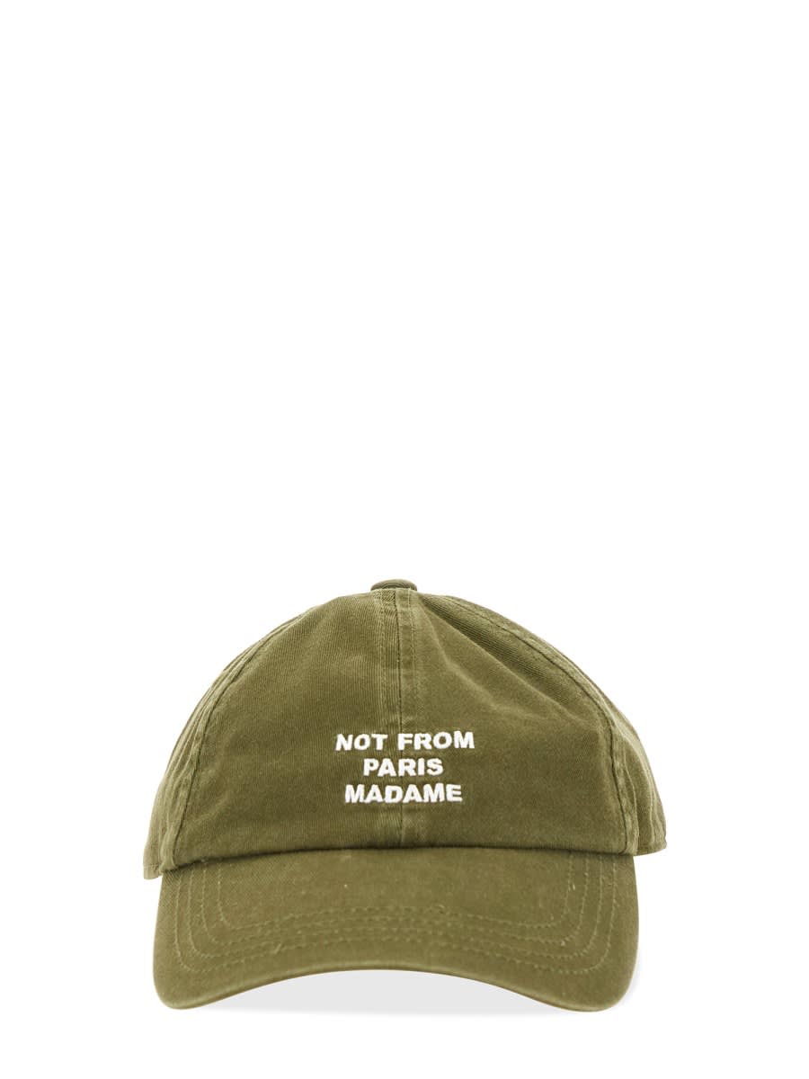 Shop Drôle De Monsieur Baseball Hat With Logo In Military Green