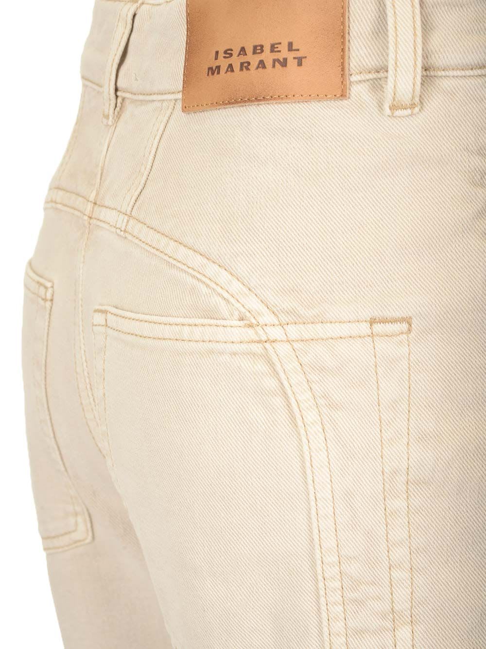 Isabel Marant 'betiane' Jeans Contrast Stitching Detail In Beige