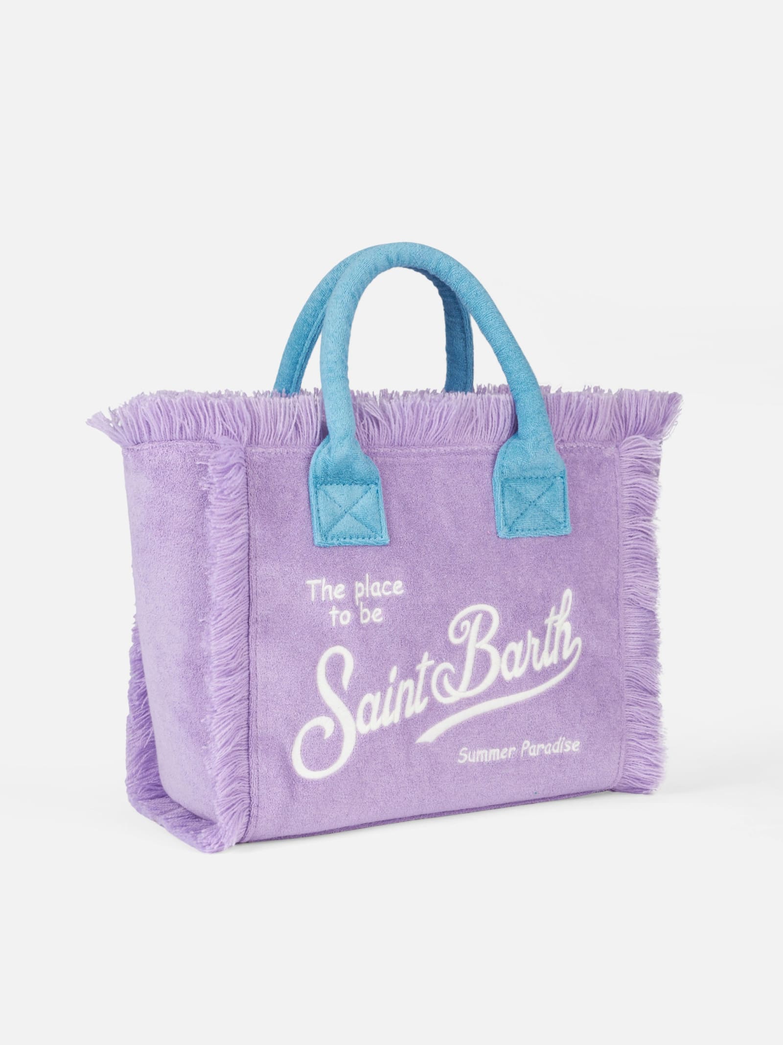 Mc2 Saint Barth Lilac Terry Colette Sponge Handbag In Pink