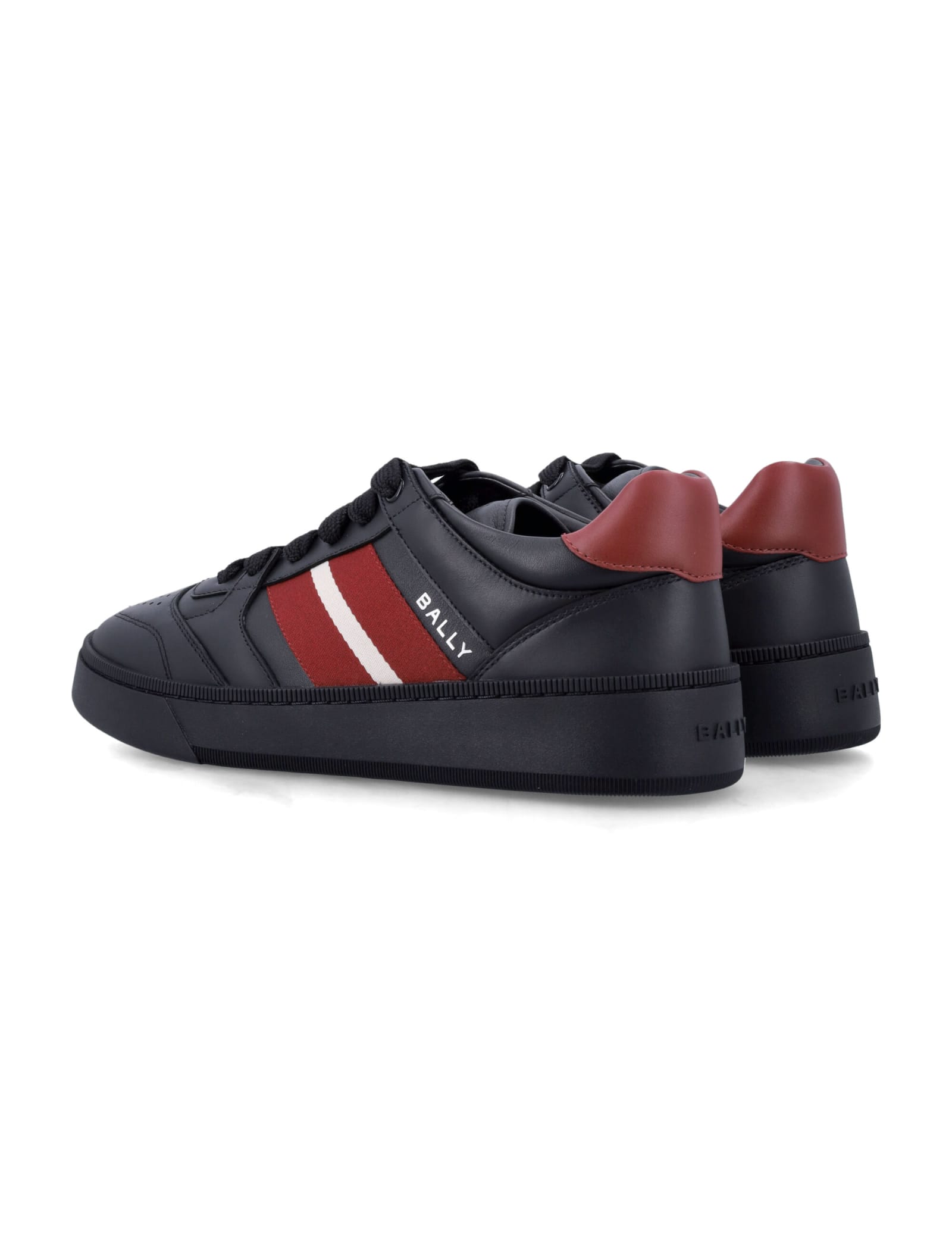 Shop Bally Rebby Sneakers In Black/black/red