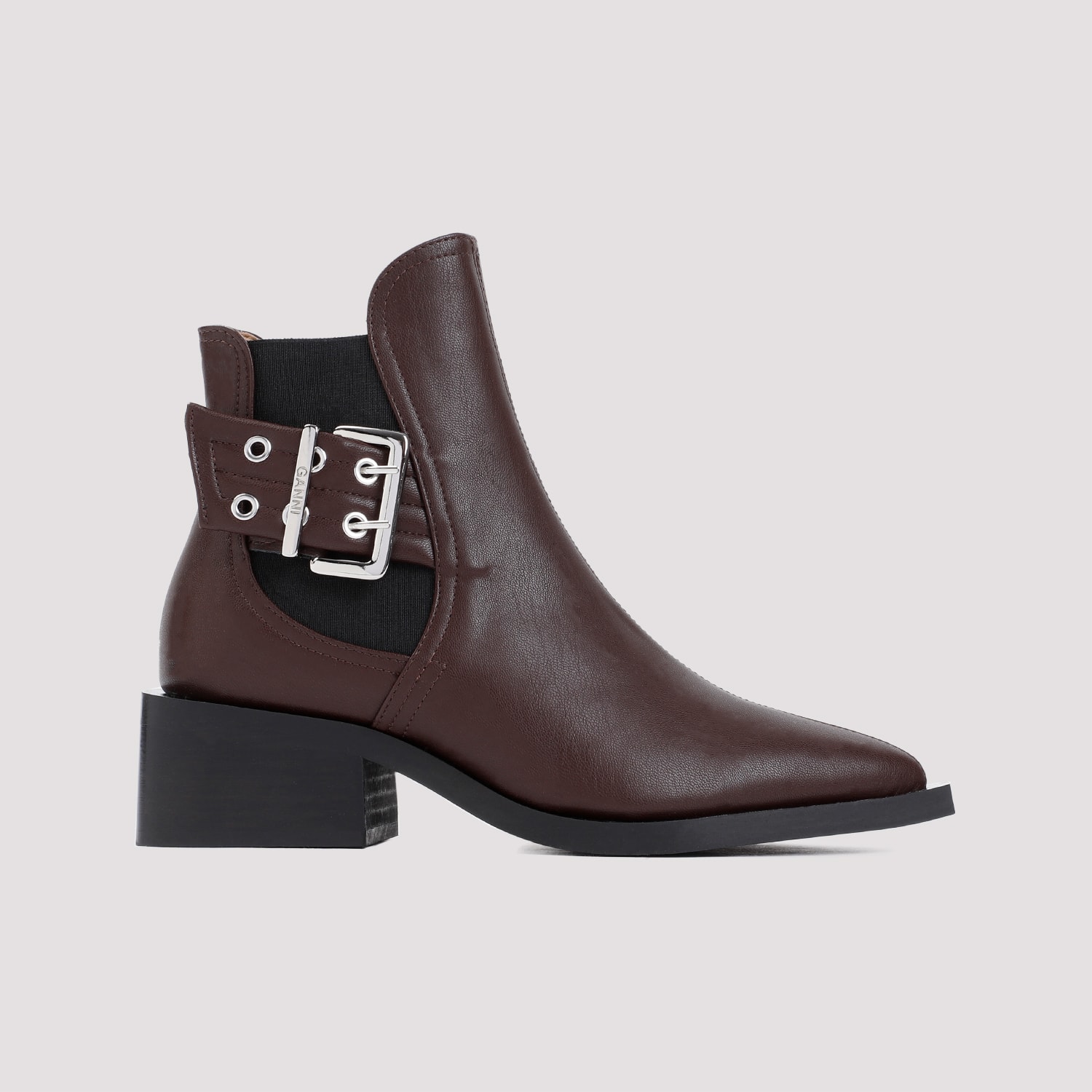 Shop Ganni Feminine Buckle Chelsea Boots