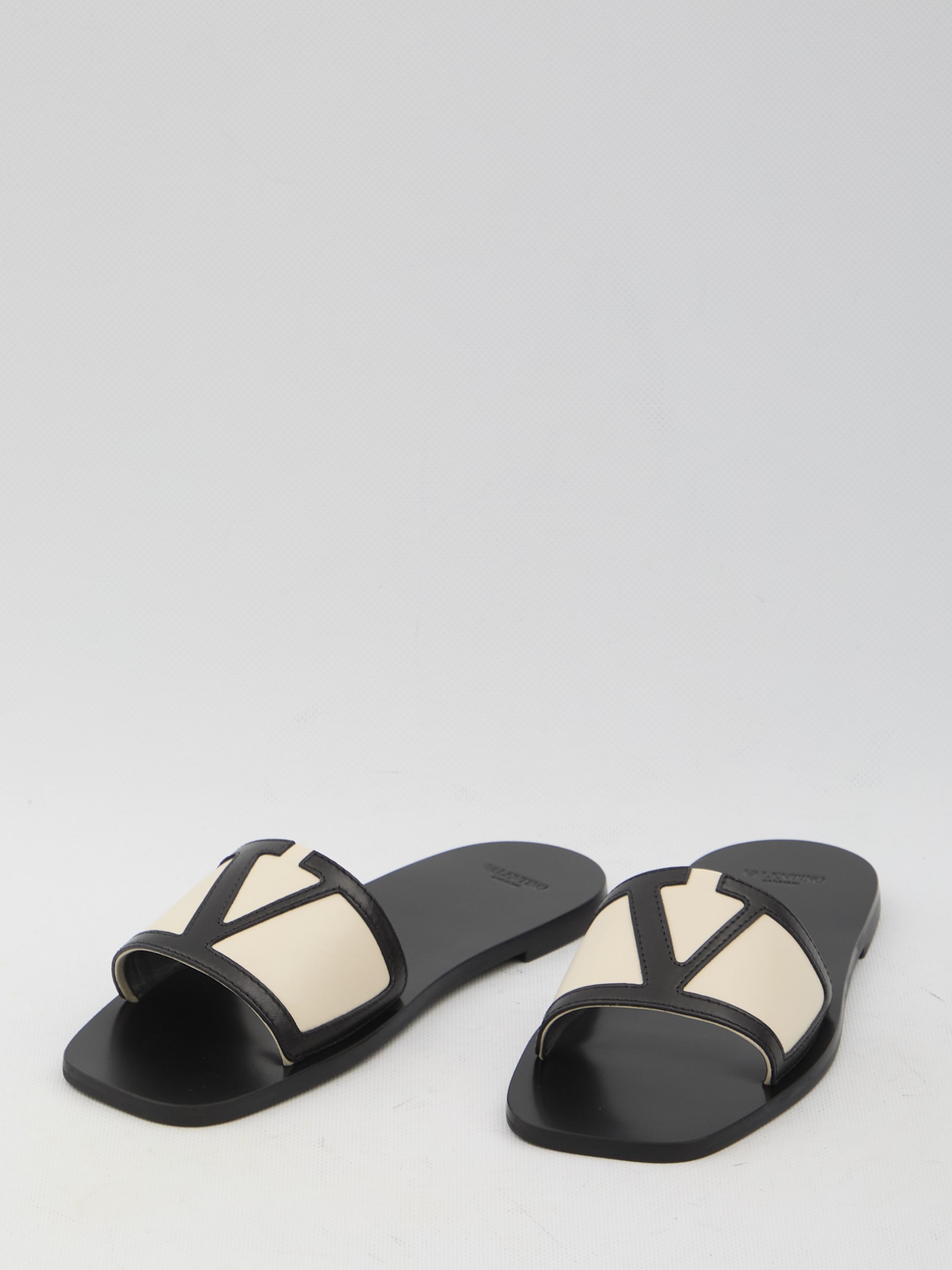Shop Valentino Superstar Slide Sandals In Black