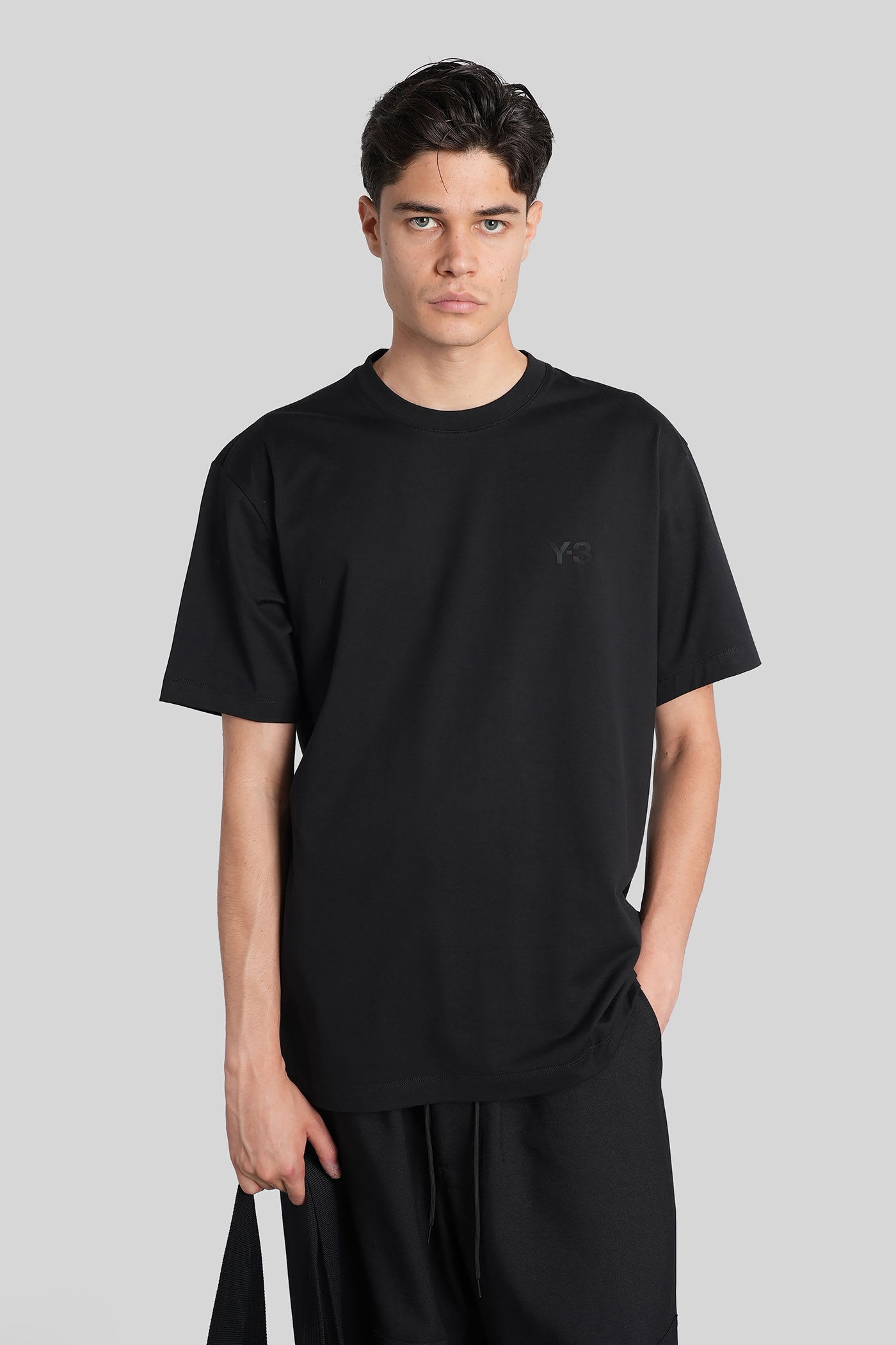 Y-3 Logo-detail Cotton T-shirt In Black