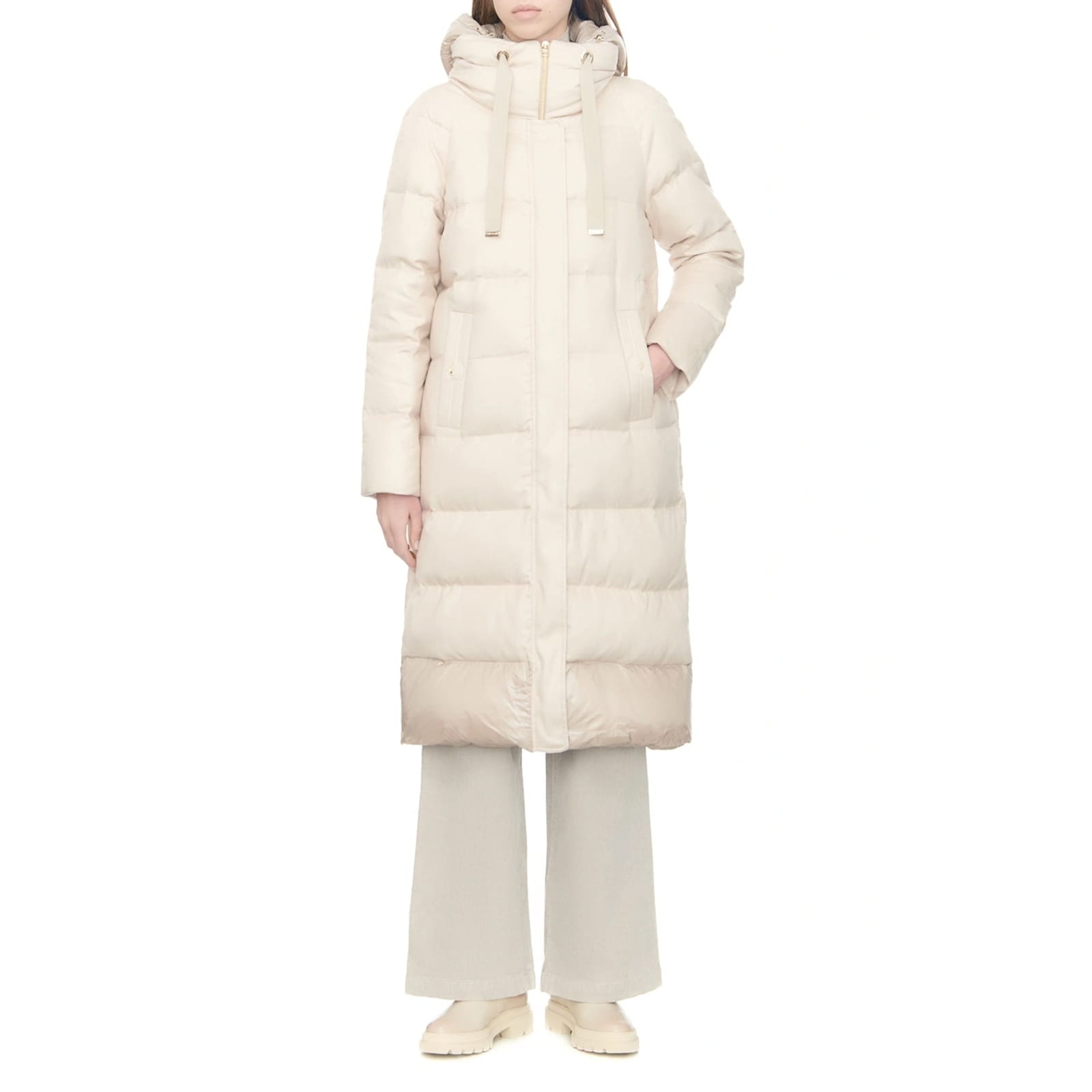 Herno Silk And Cashmere Padded Coat Women In Neutral