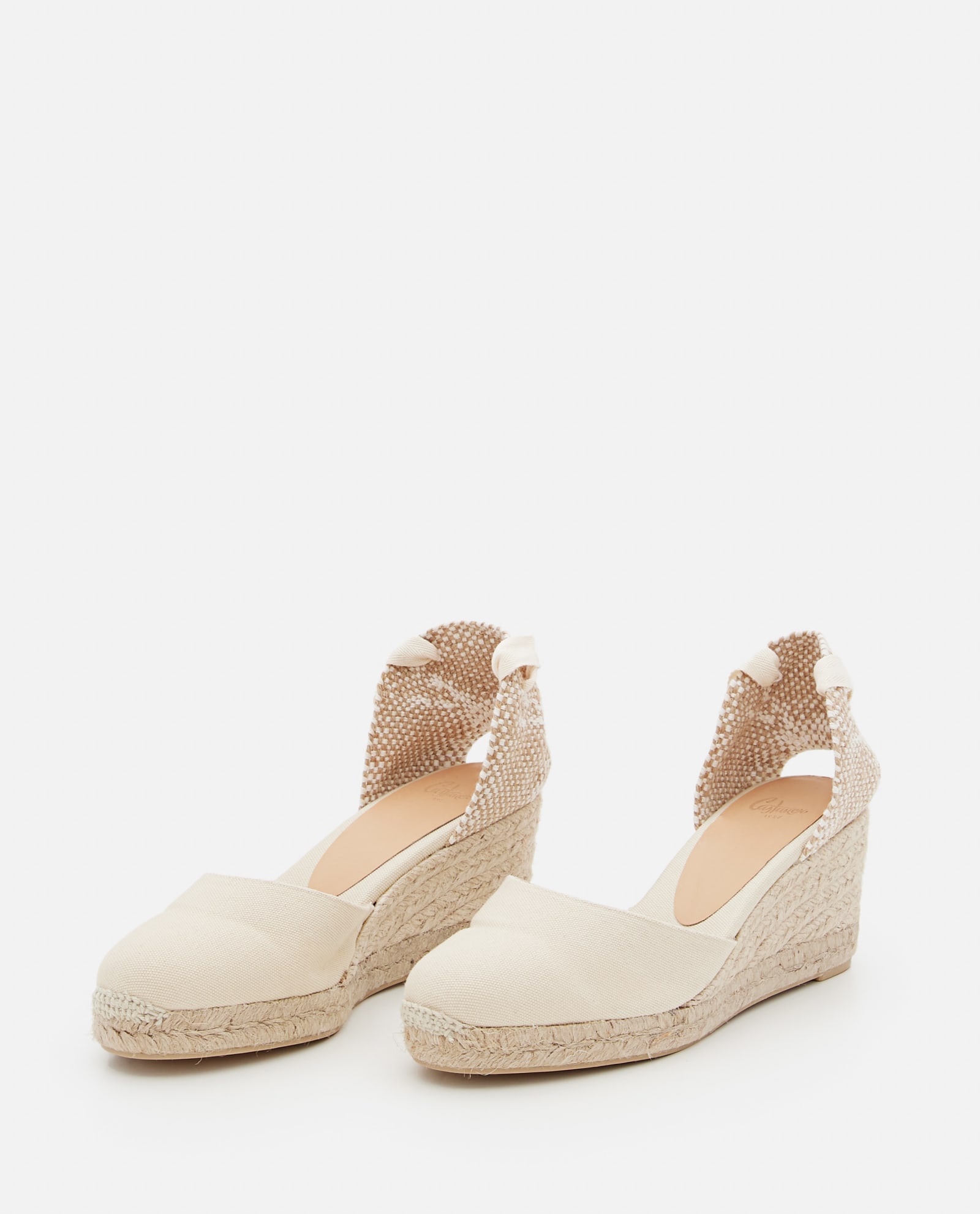 Shop Castaã±er 60mm Carina Wedge In Beige