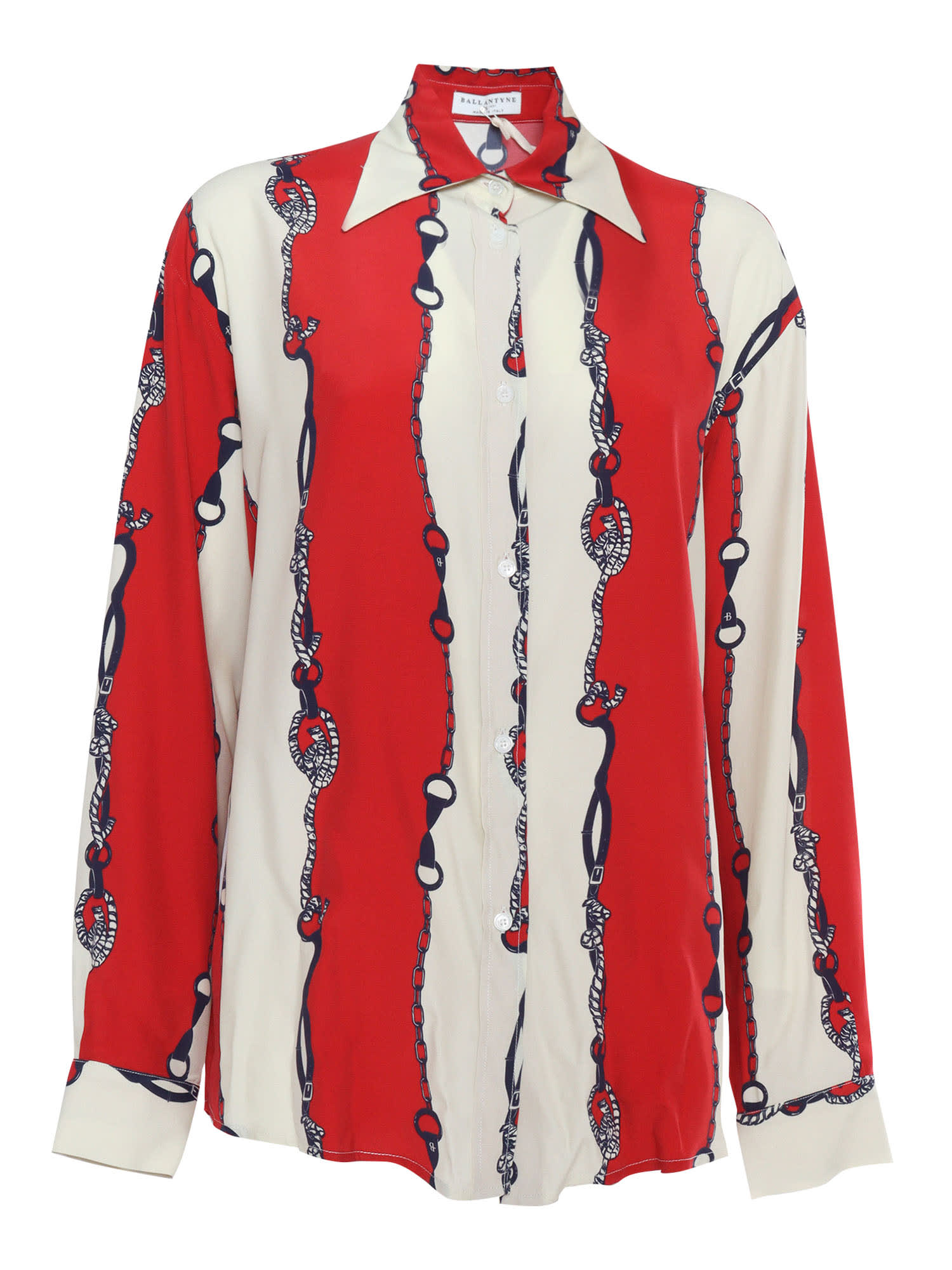 Shop Ballantyne White And Red Shirt