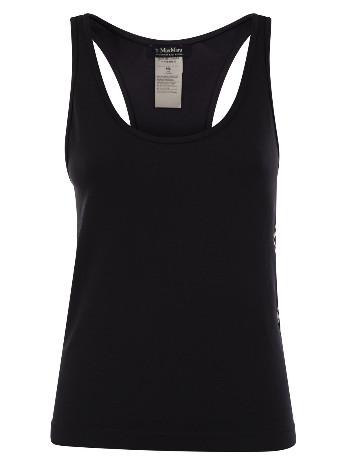 S Max Mara Fortuna Logo-jacquard Tank Top In Black