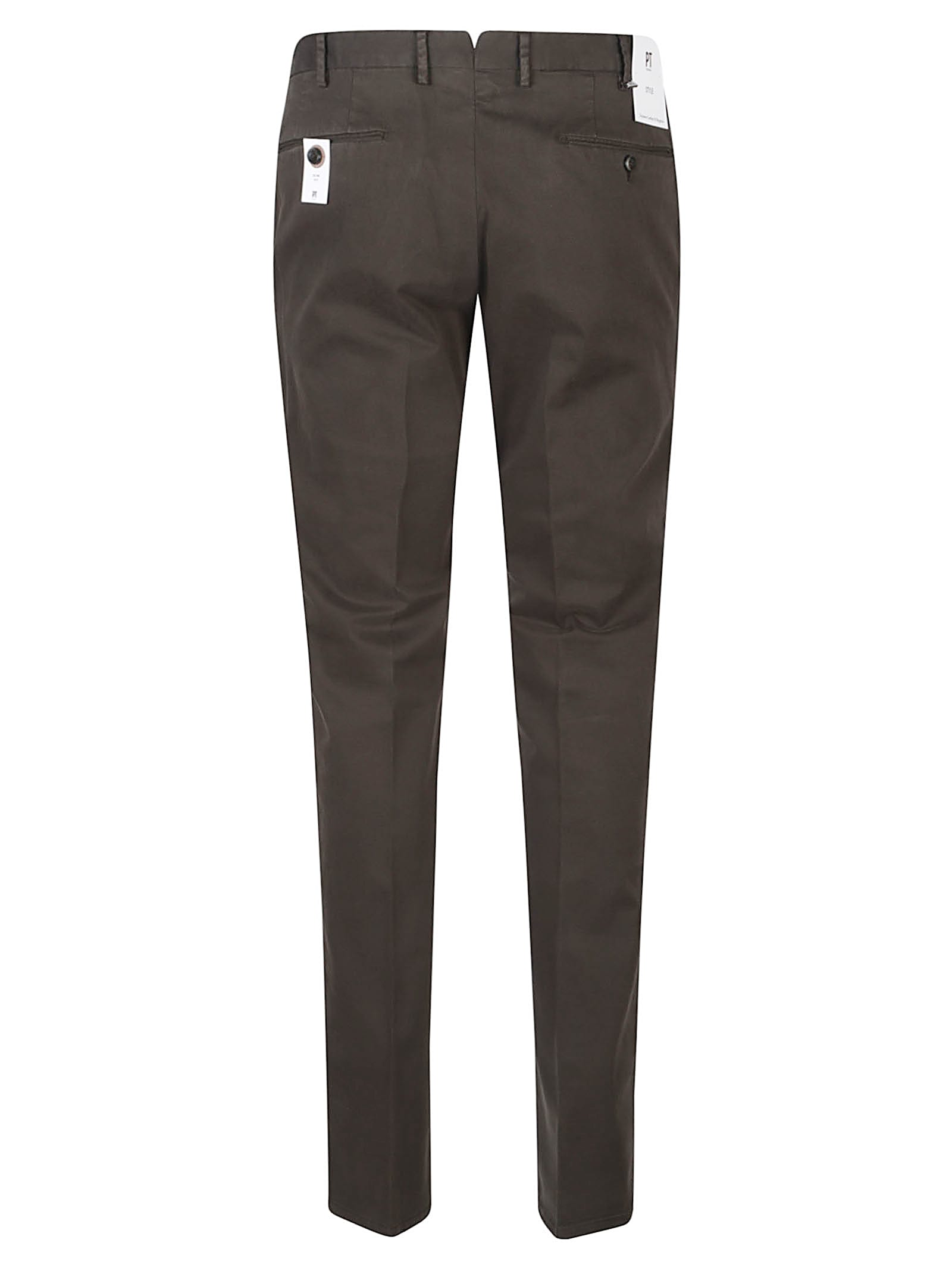 Pt Torino Slim Flat Front Pant In Brown